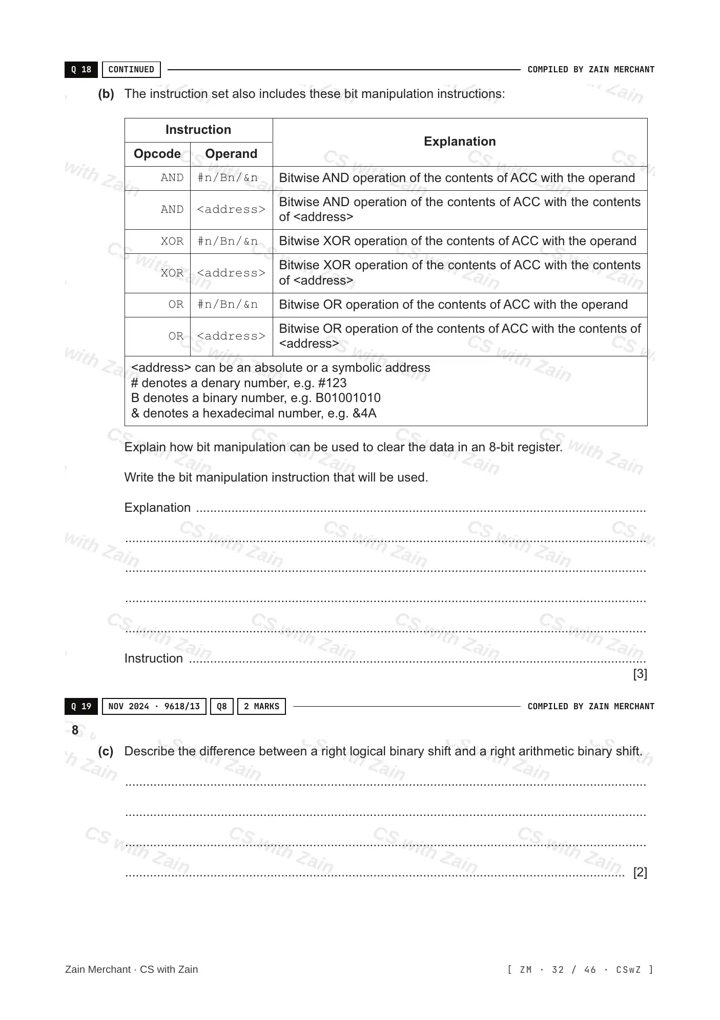 4.3 Bit manipulation questions, page 31
