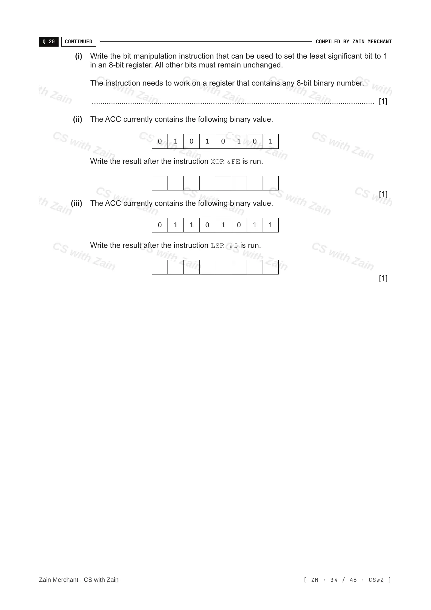 4.3 Bit manipulation questions, page 33