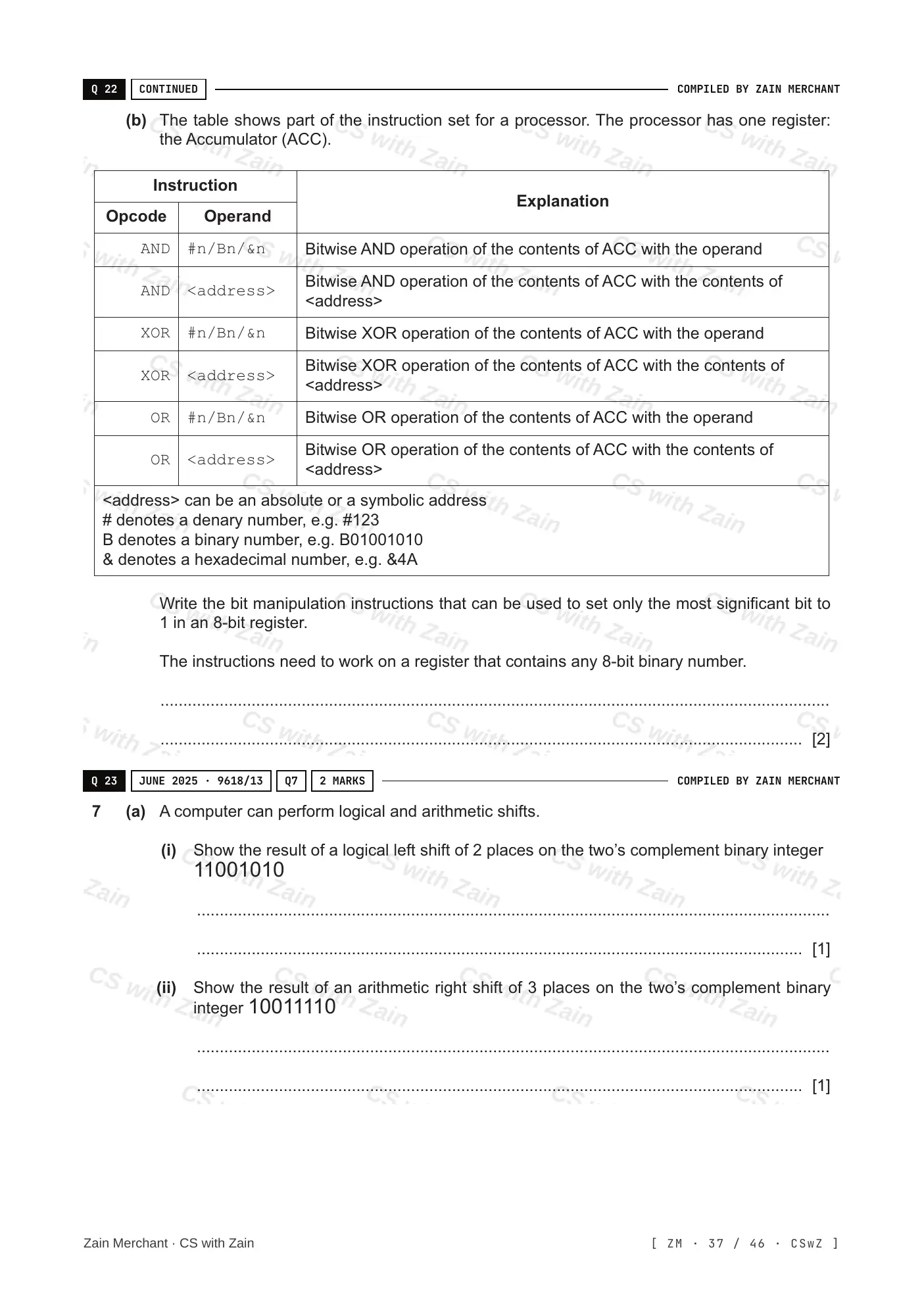 4.3 Bit manipulation questions, page 36