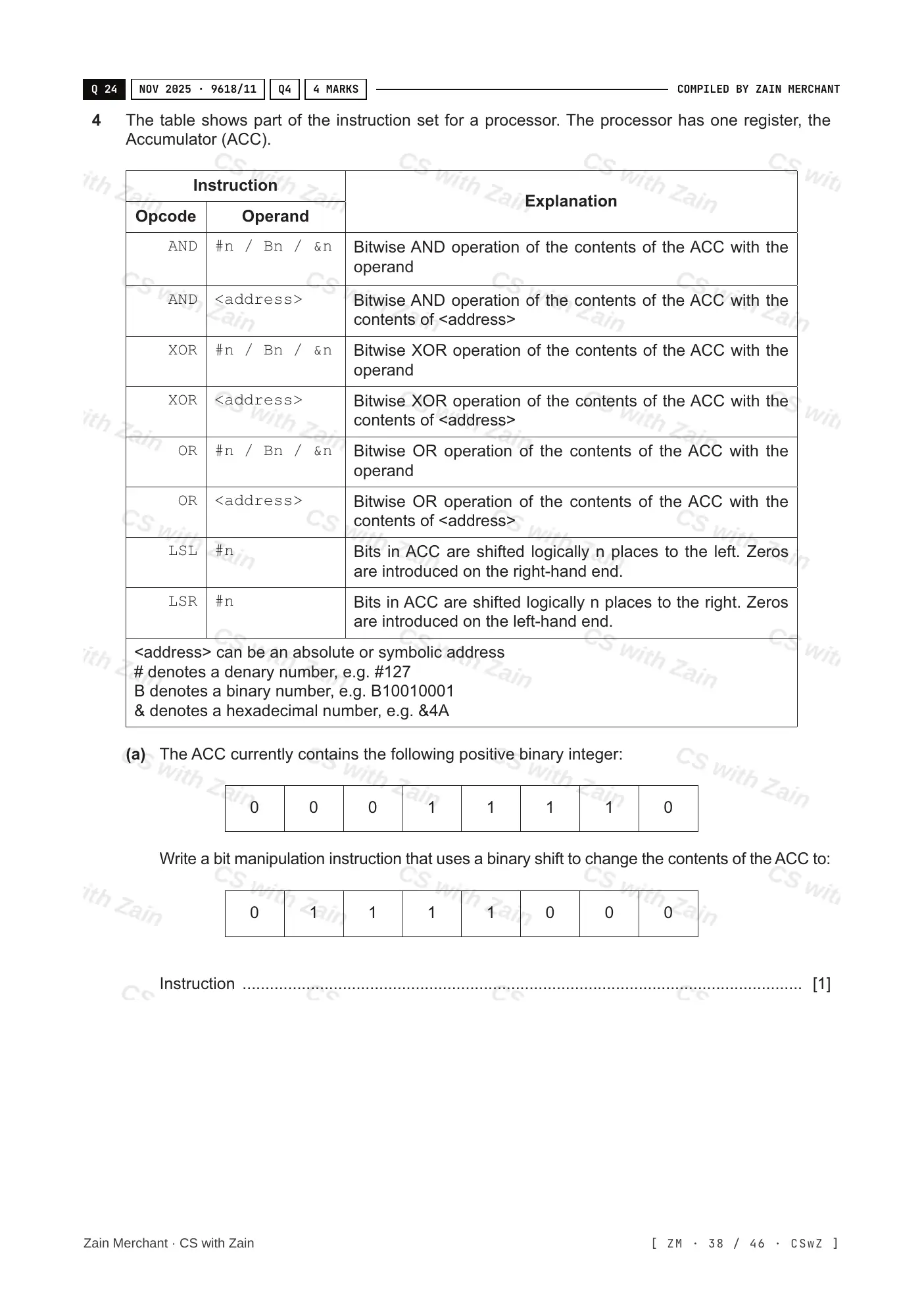 4.3 Bit manipulation questions, page 37