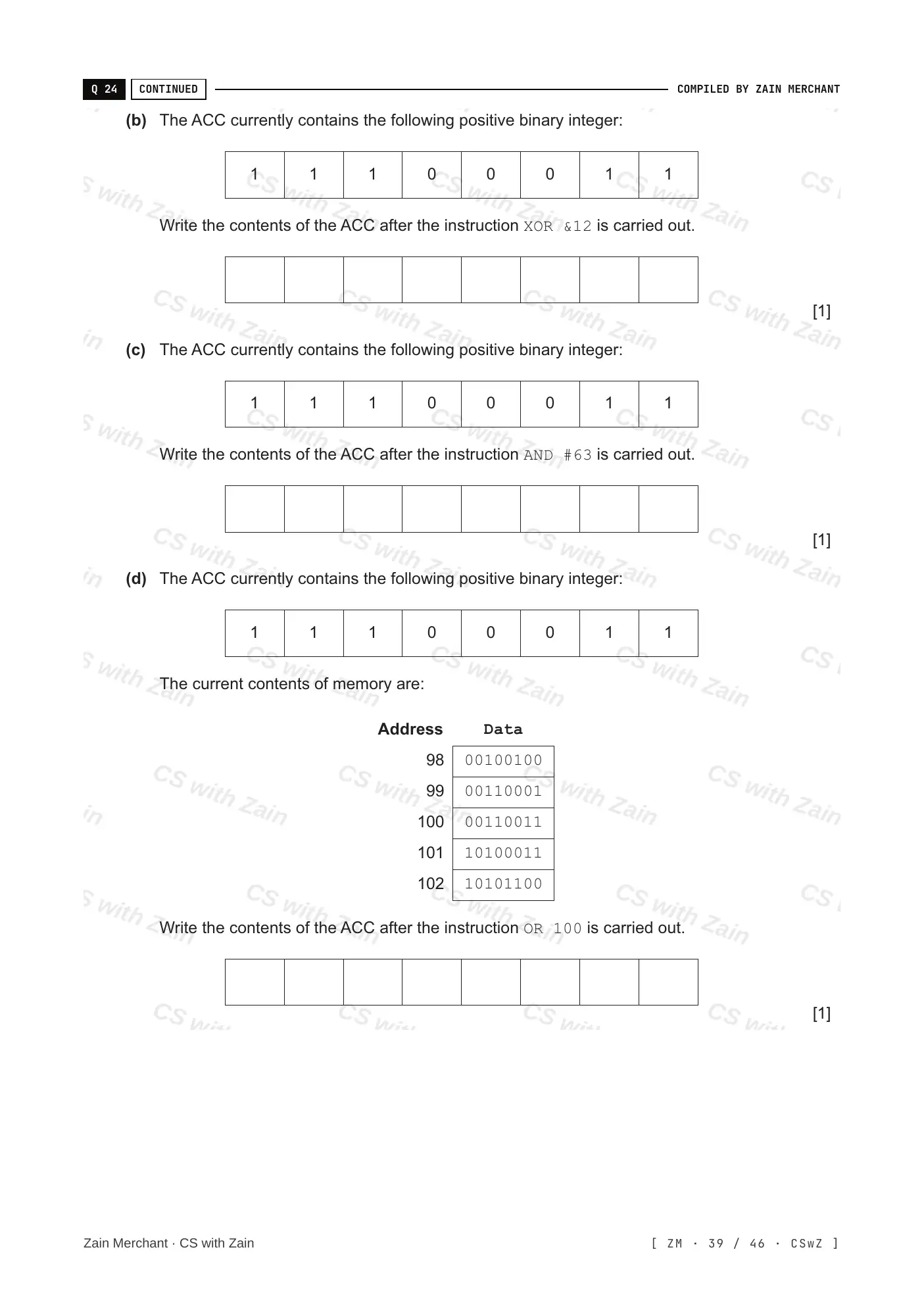 4.3 Bit manipulation questions, page 38