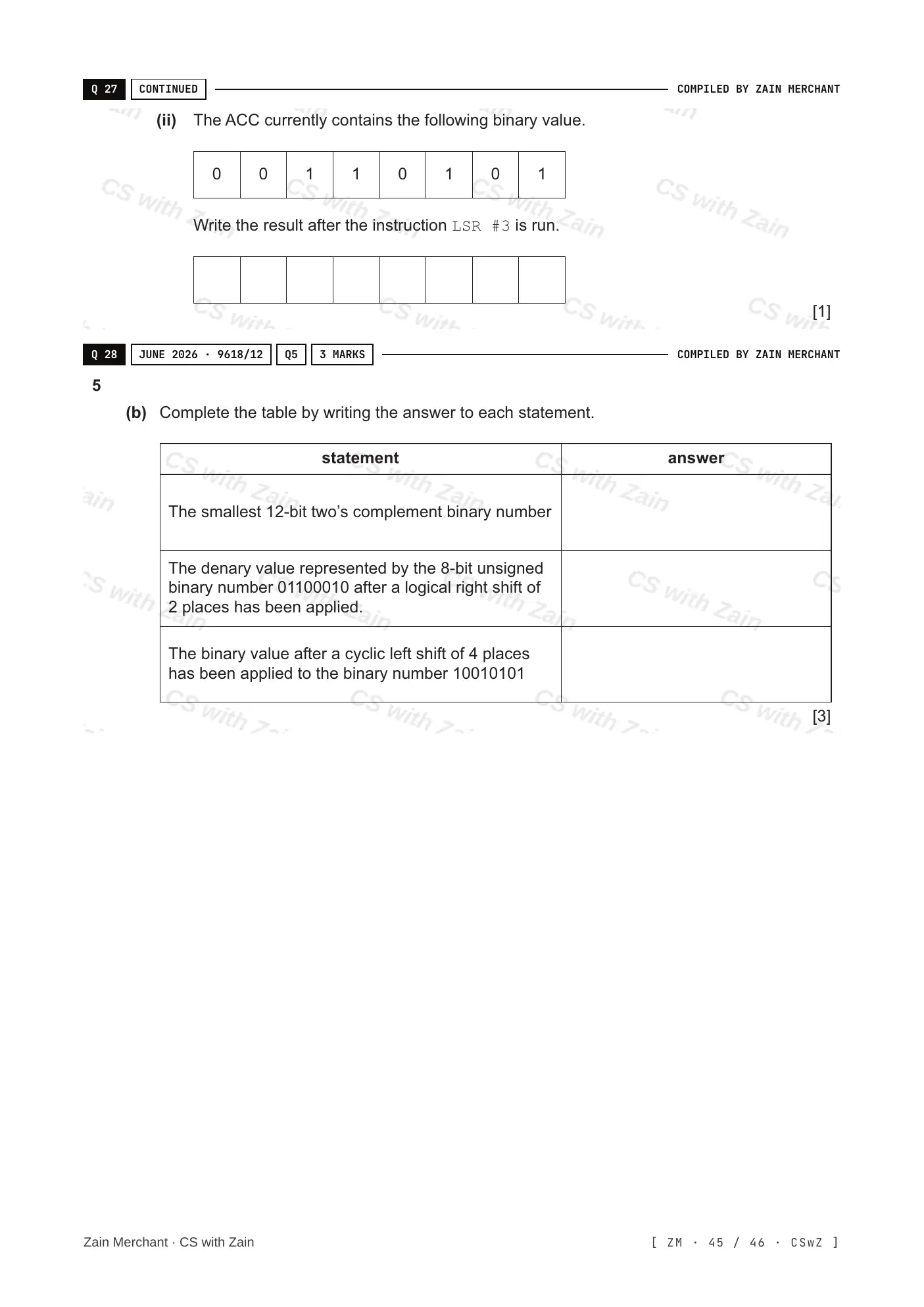 4.3 Bit manipulation questions, page 44
