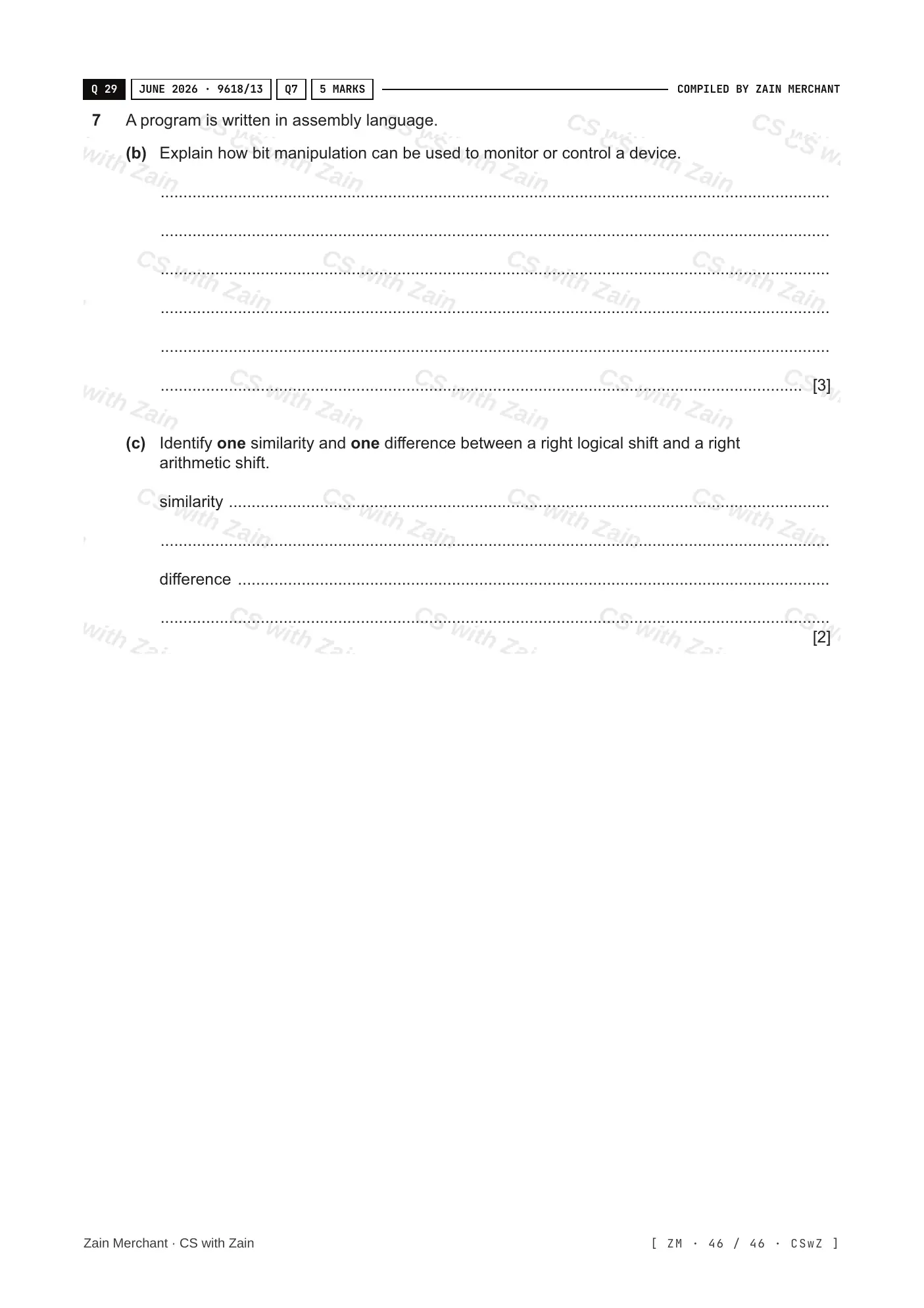 4.3 Bit manipulation questions, page 45