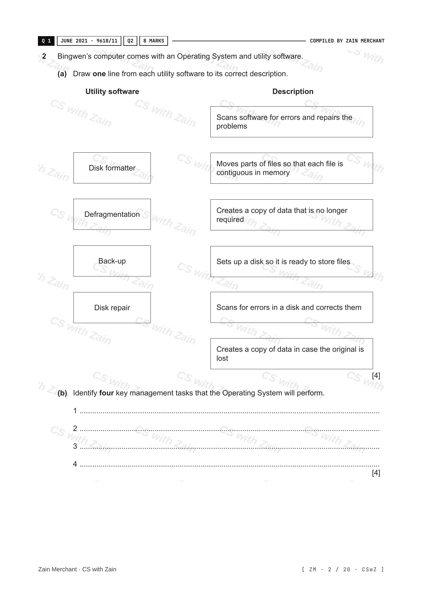 5.1 Operating Systems questions, page 1