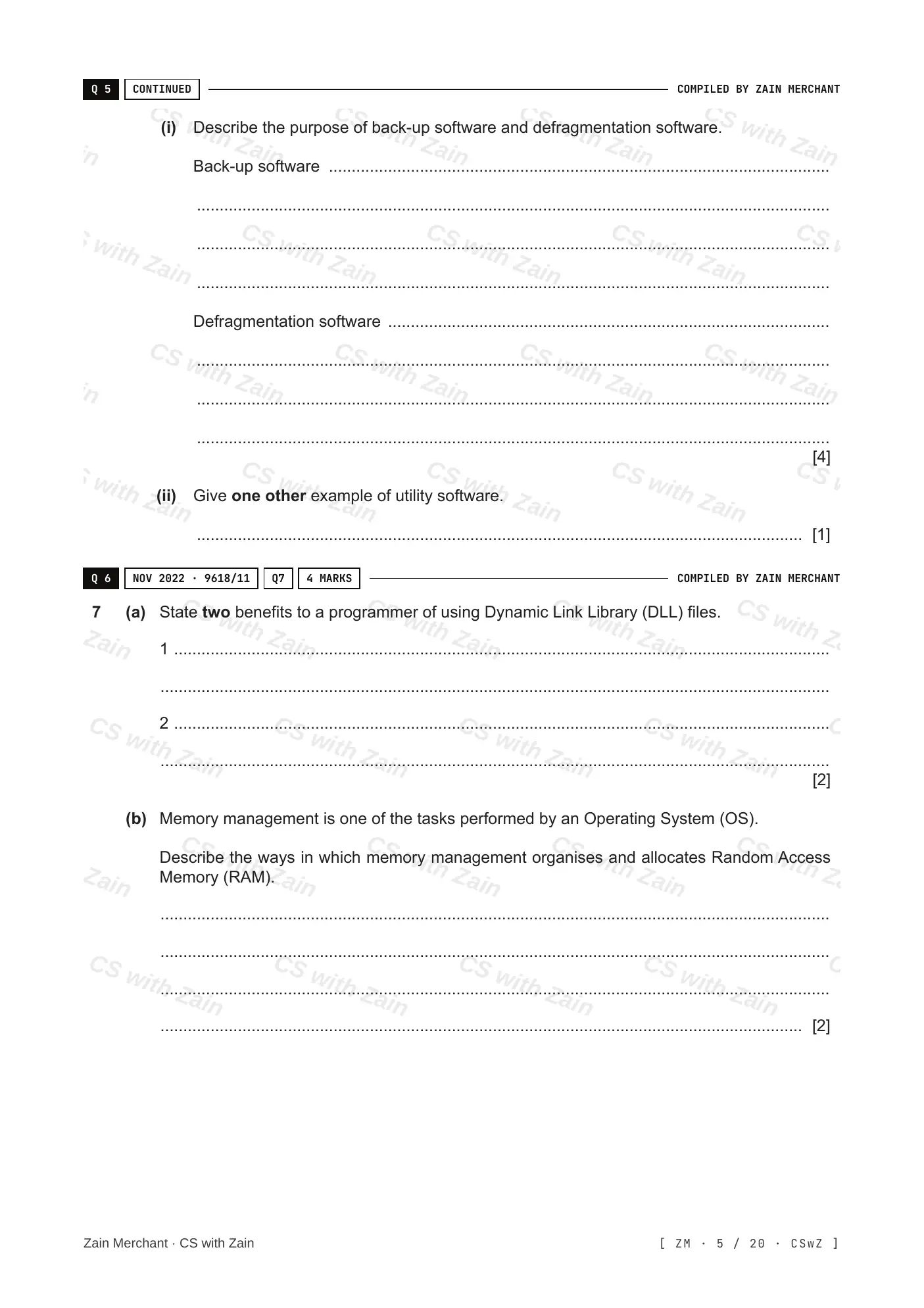 5.1 Operating Systems questions, page 4