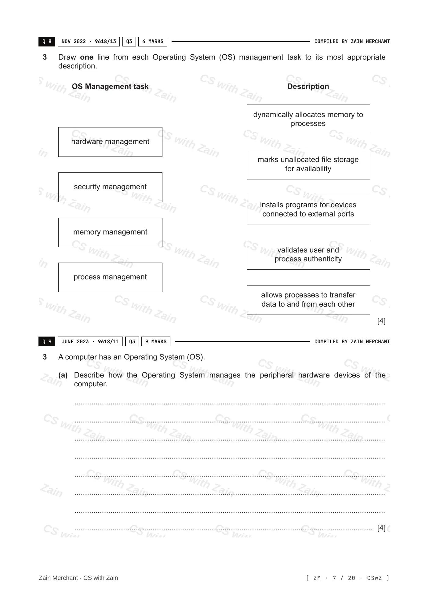 5.1 Operating Systems questions, page 6