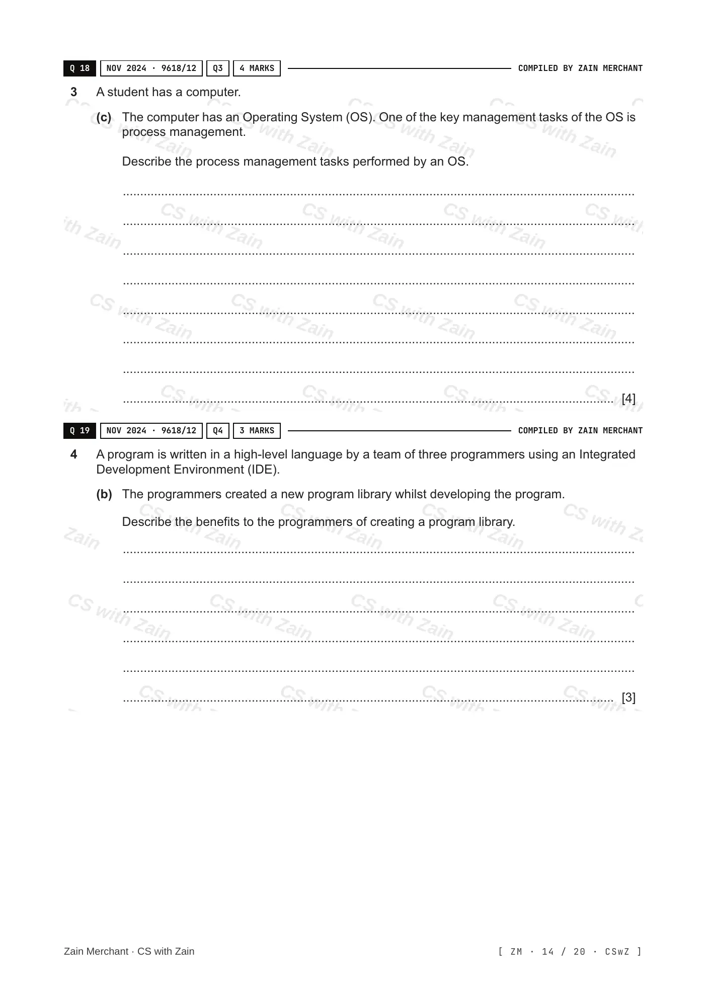5.1 Operating Systems questions, page 13