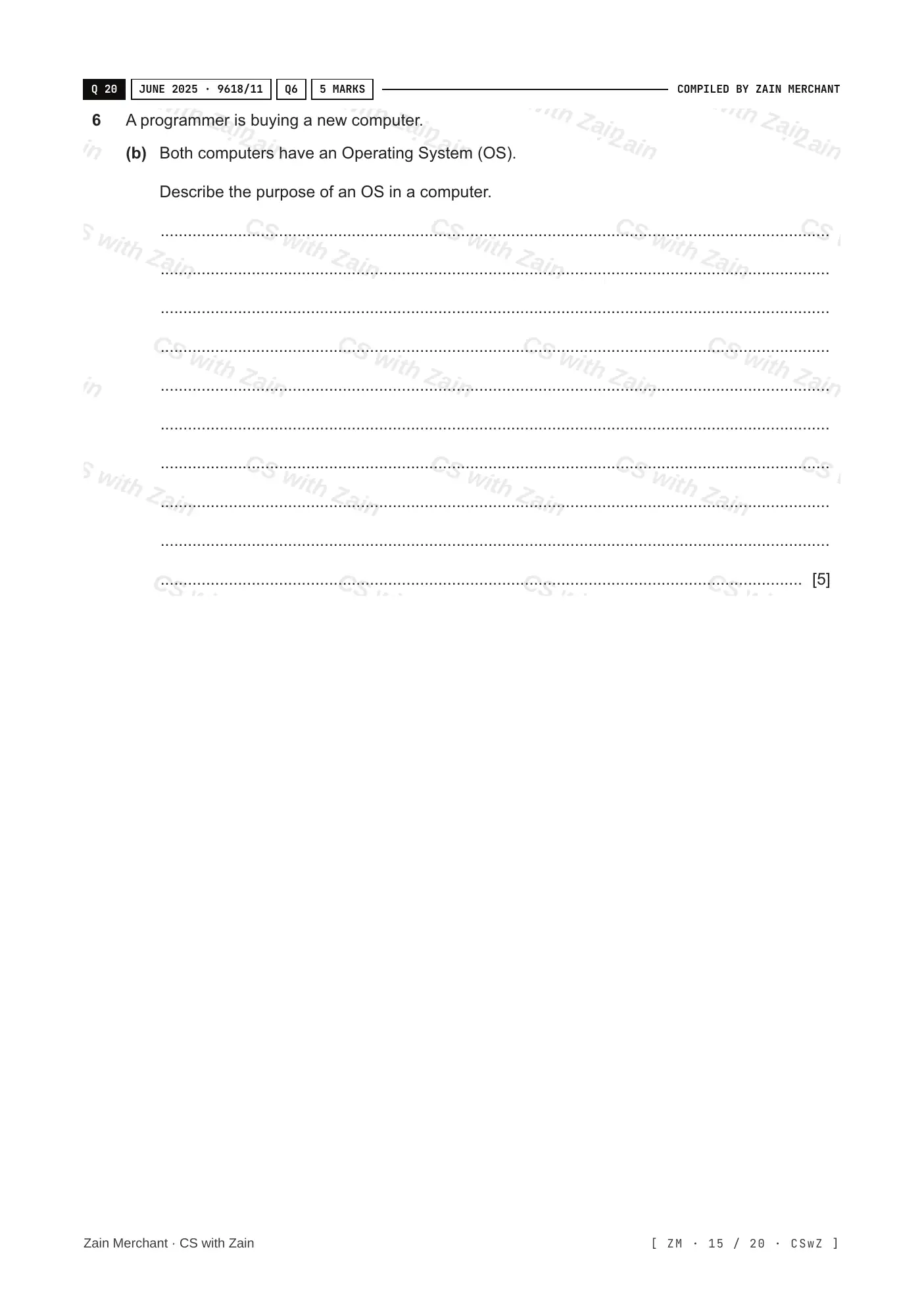 5.1 Operating Systems questions, page 14