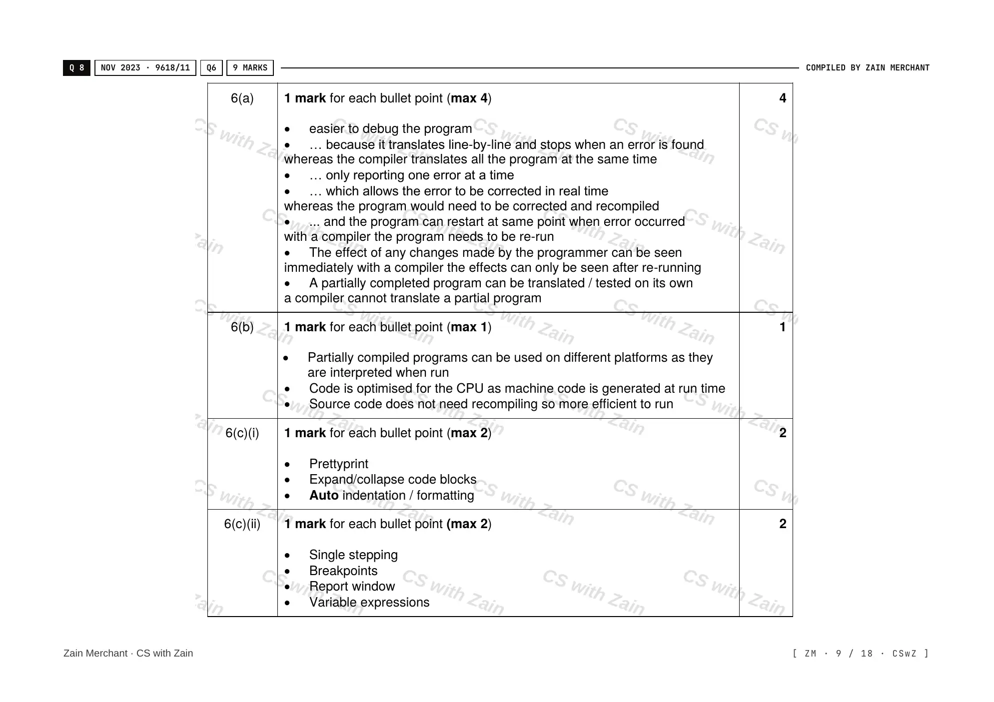 5.2 Language Translators mark scheme, page 8