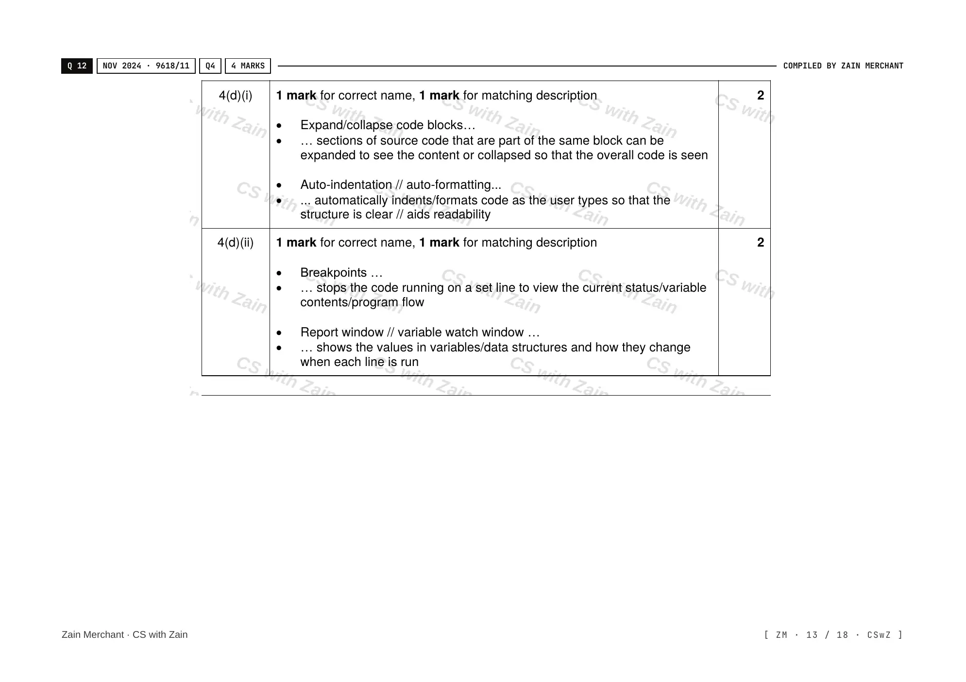5.2 Language Translators mark scheme, page 12