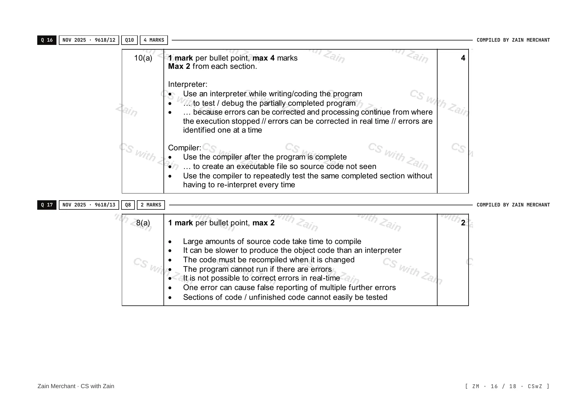 5.2 Language Translators mark scheme, page 15