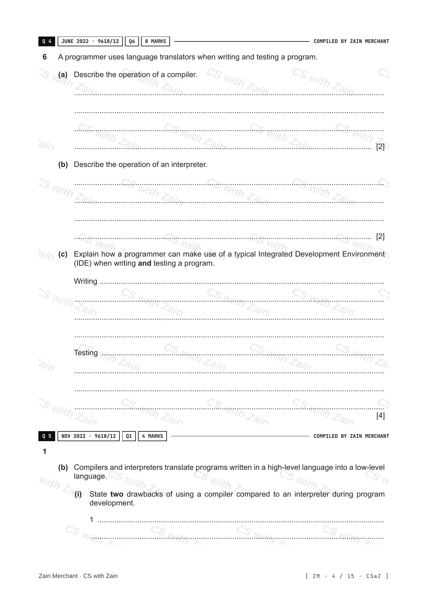 5.2 Language Translators questions, page 3