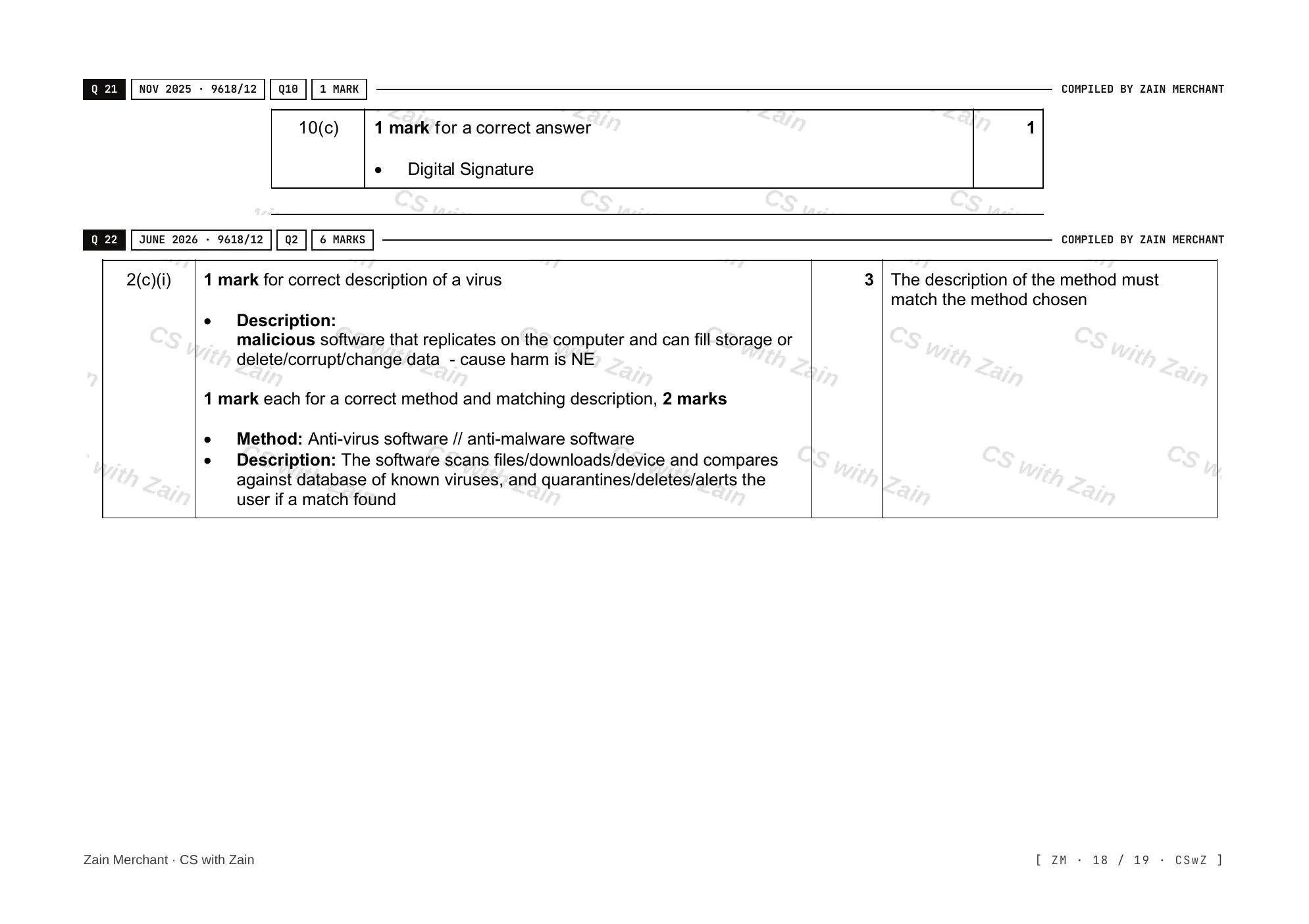 6.1 Data Security mark scheme, page 17
