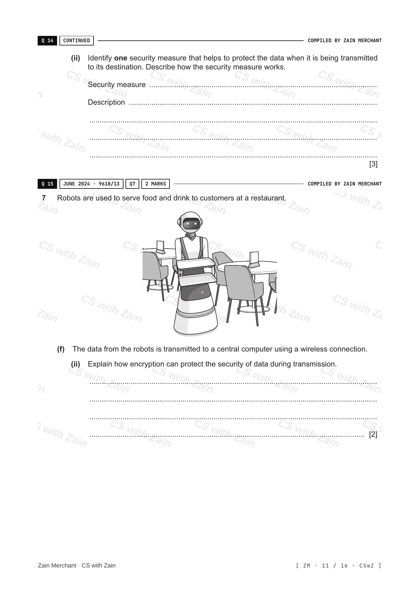 6.1 Data Security questions, page 10