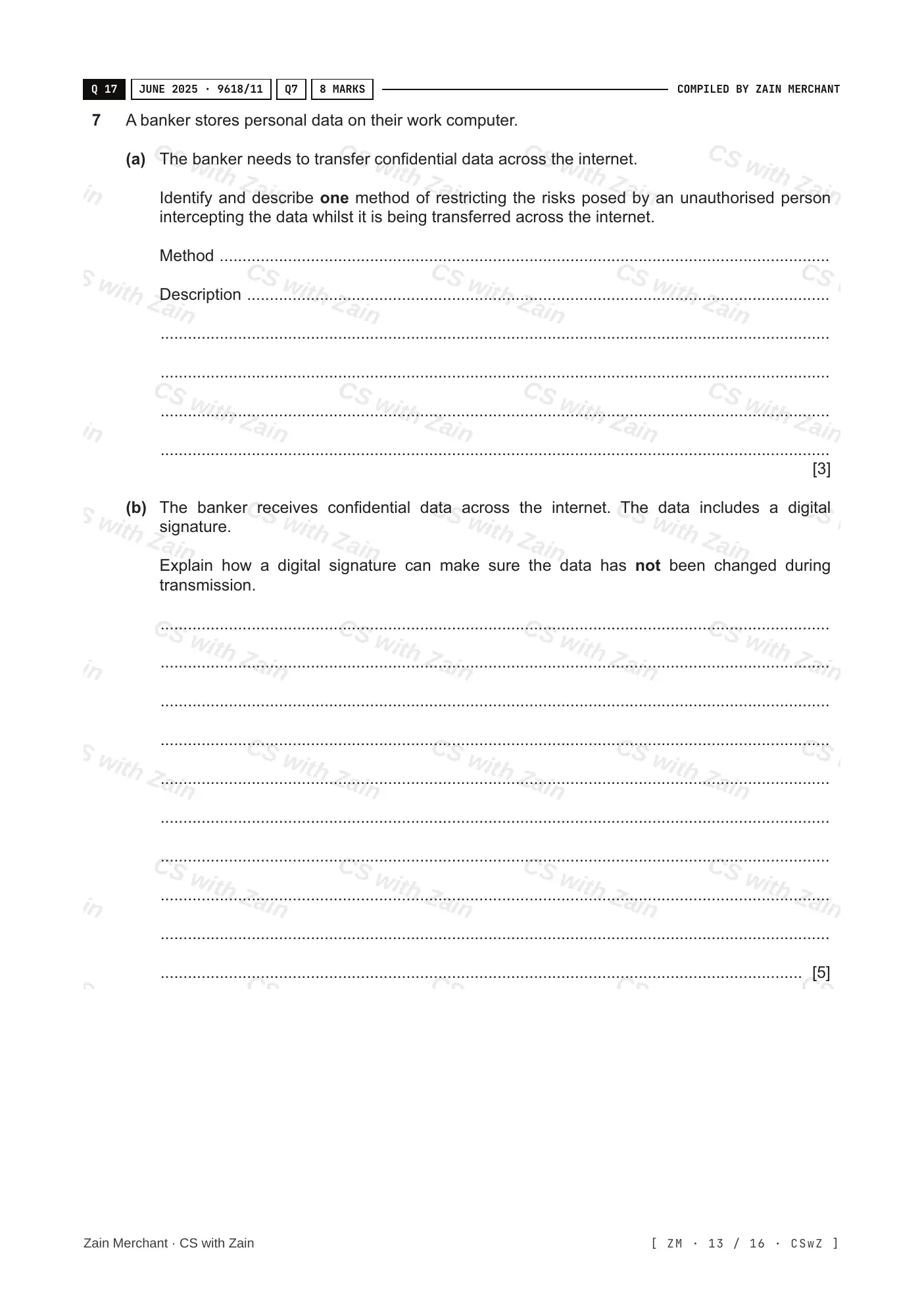 6.1 Data Security questions, page 12