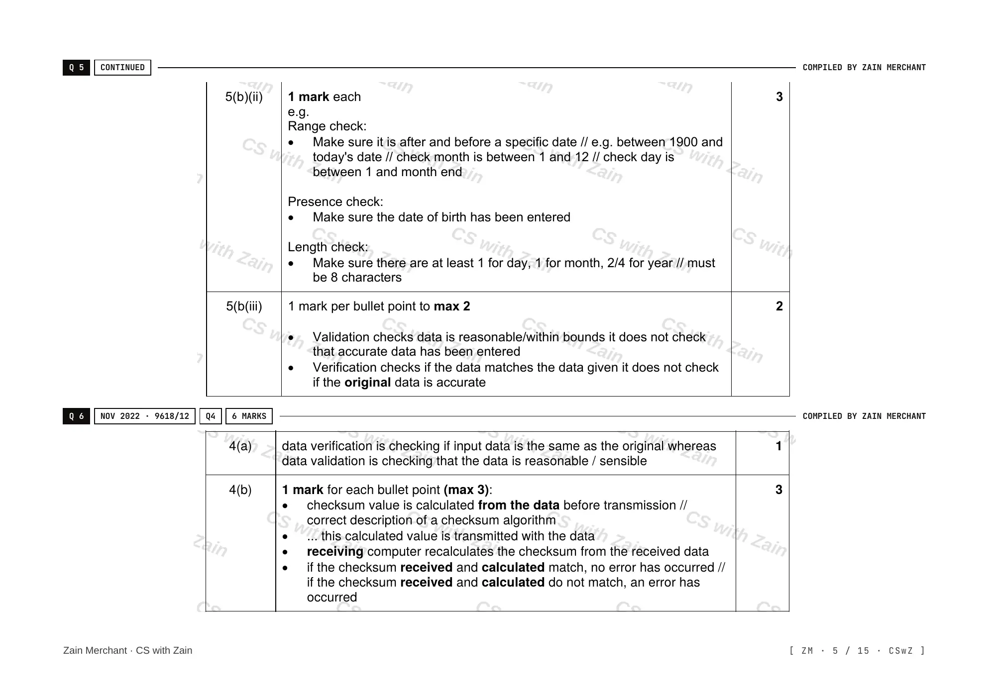 6.2 Data Integrity mark scheme, page 4