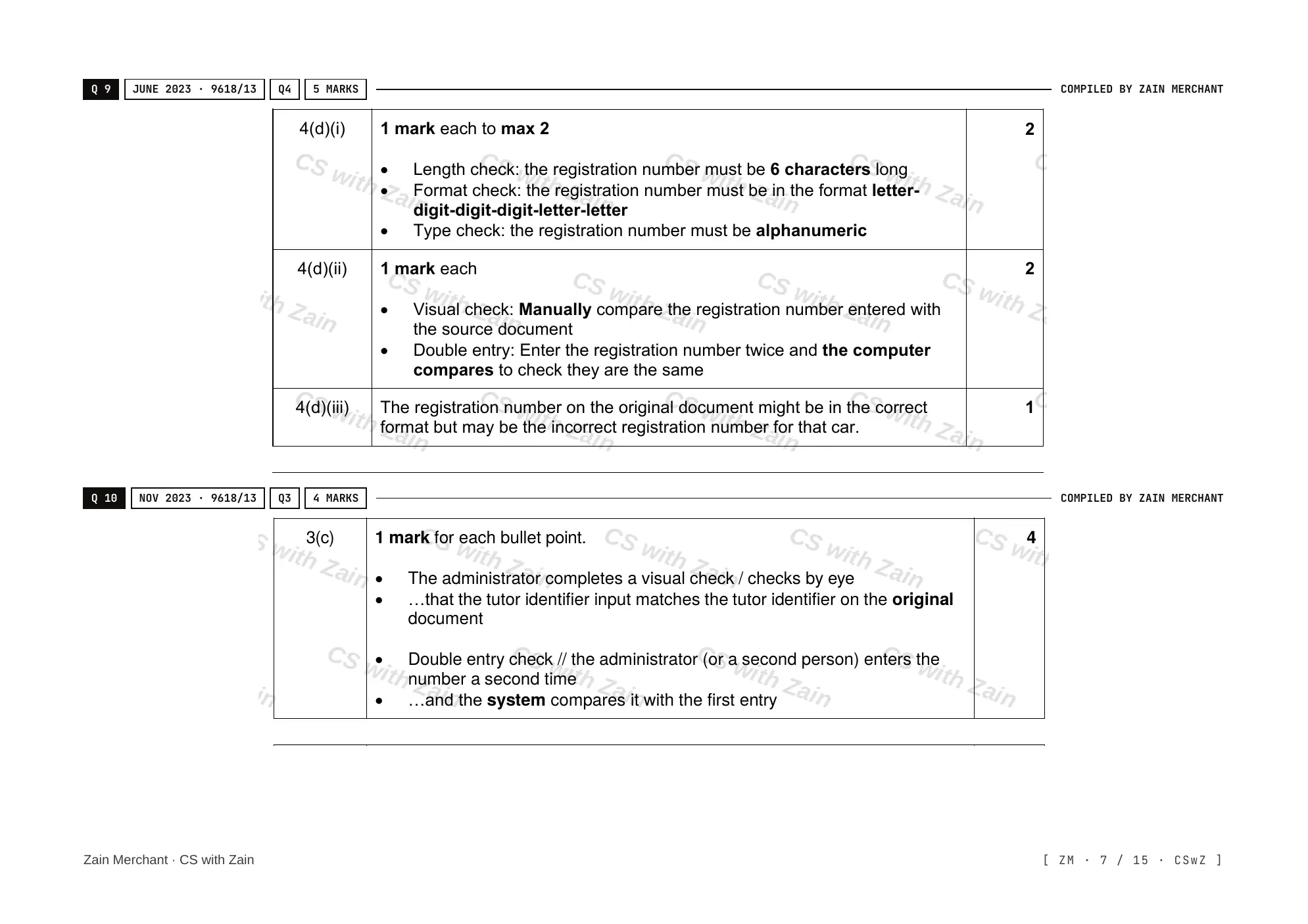 6.2 Data Integrity mark scheme, page 6