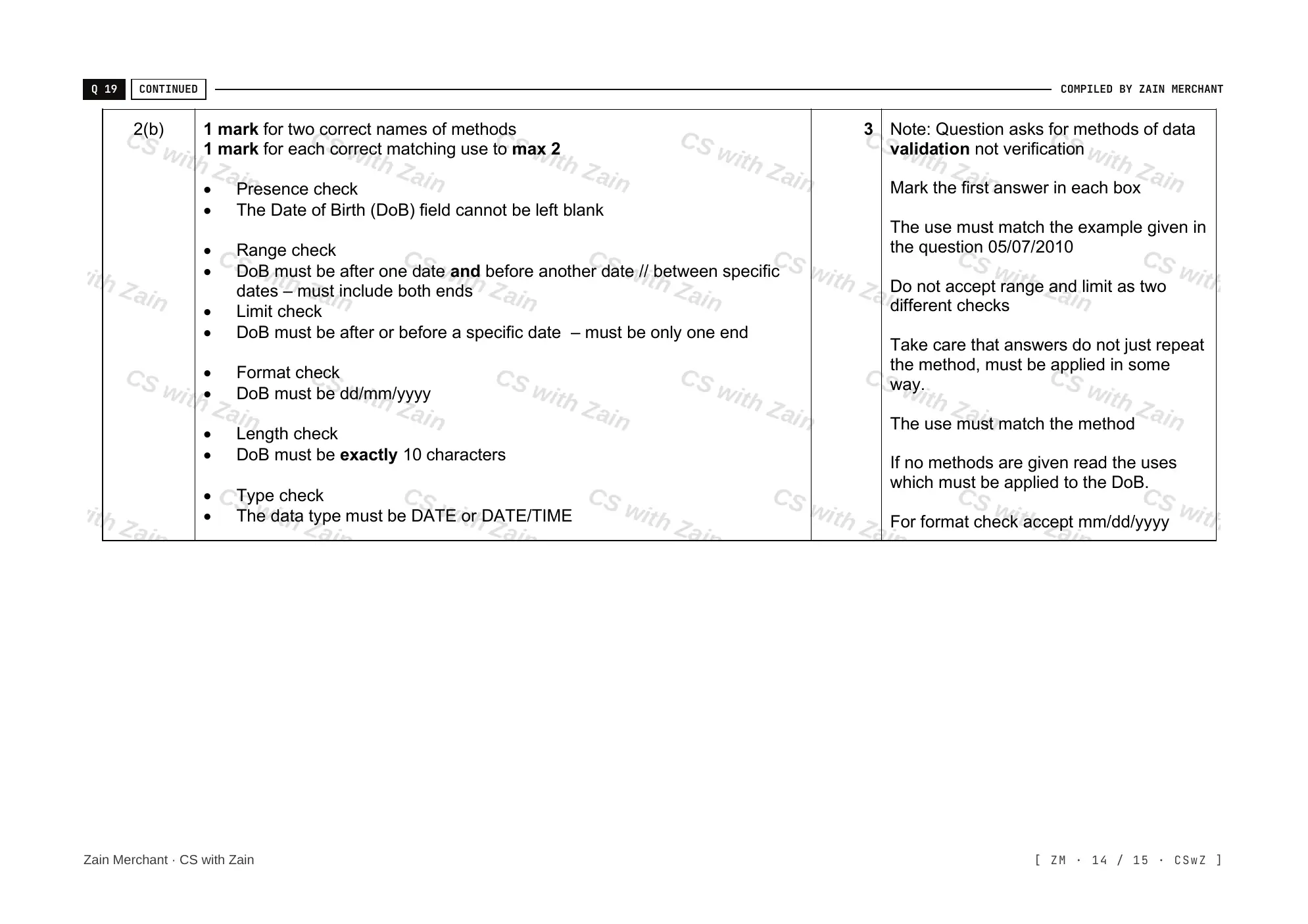 6.2 Data Integrity mark scheme, page 13