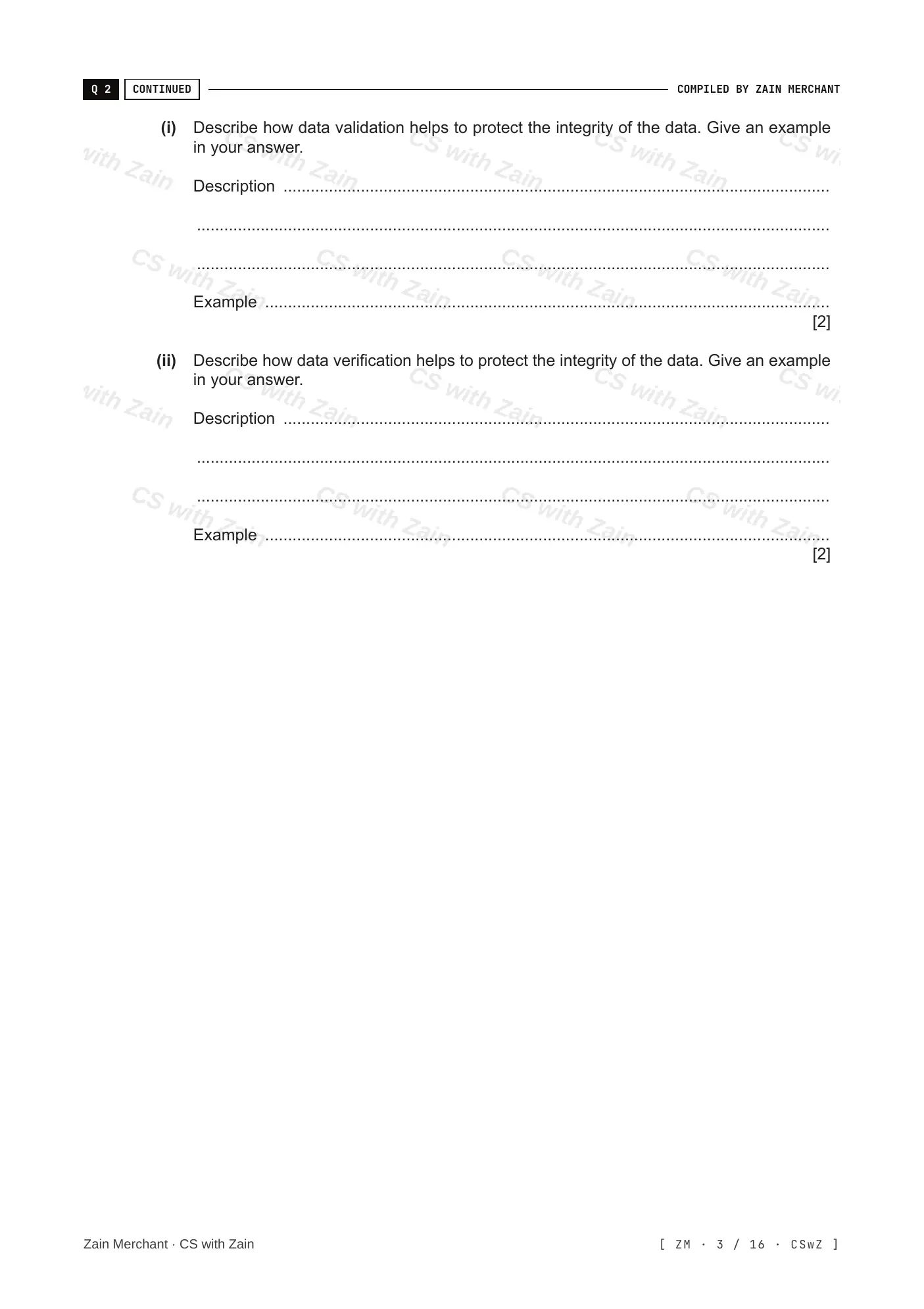 6.2 Data Integrity questions, page 2