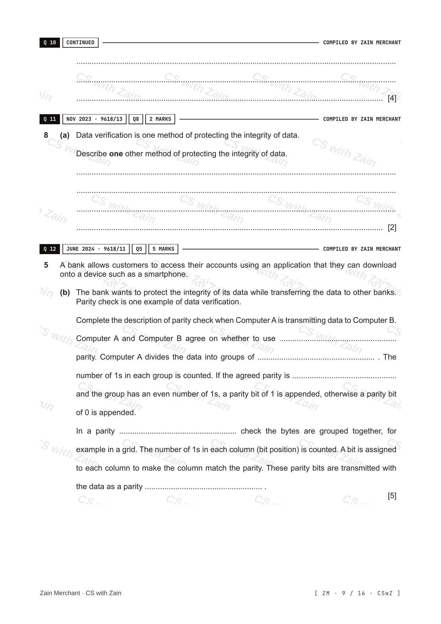 6.2 Data Integrity questions, page 8