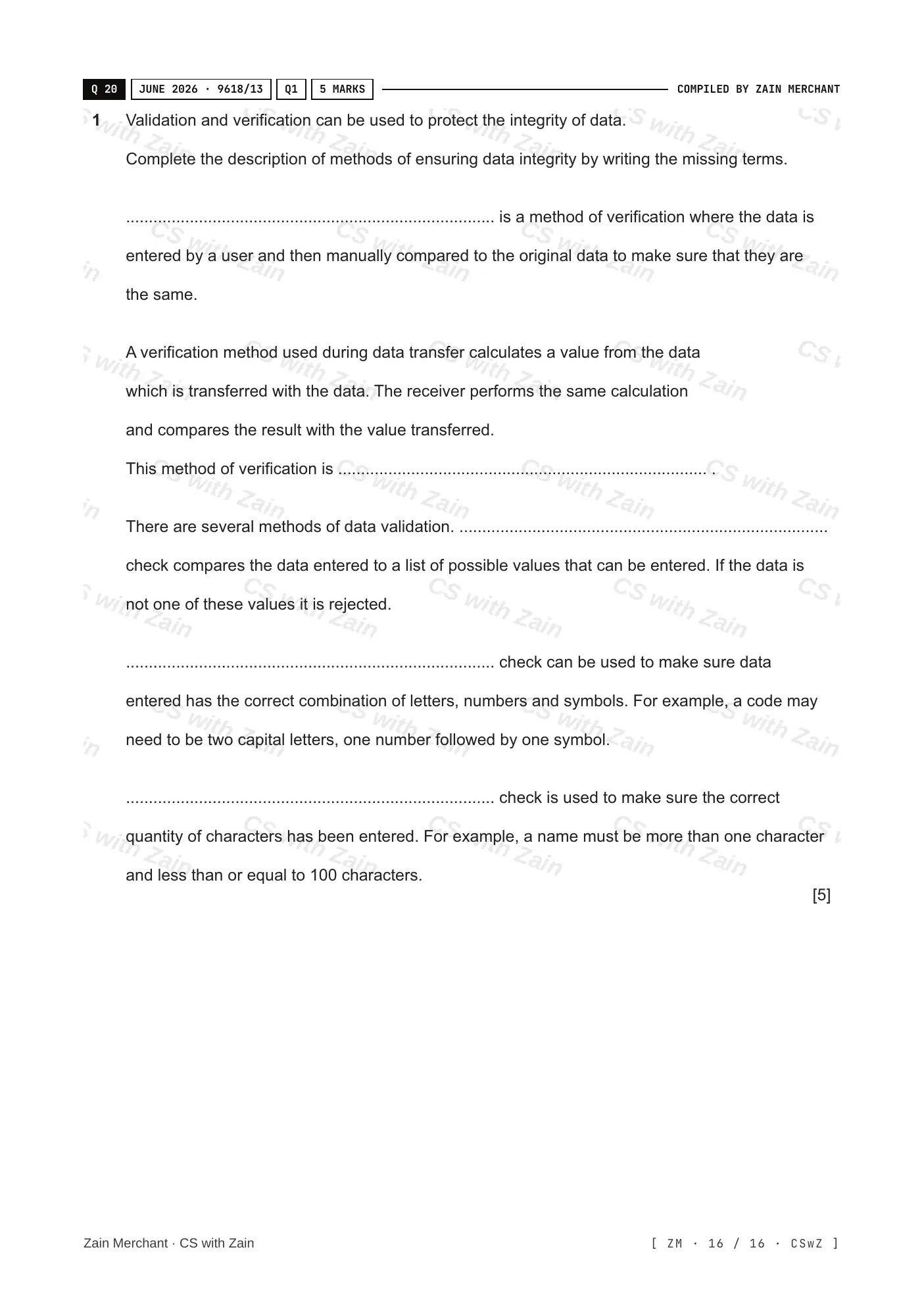 6.2 Data Integrity questions, page 15