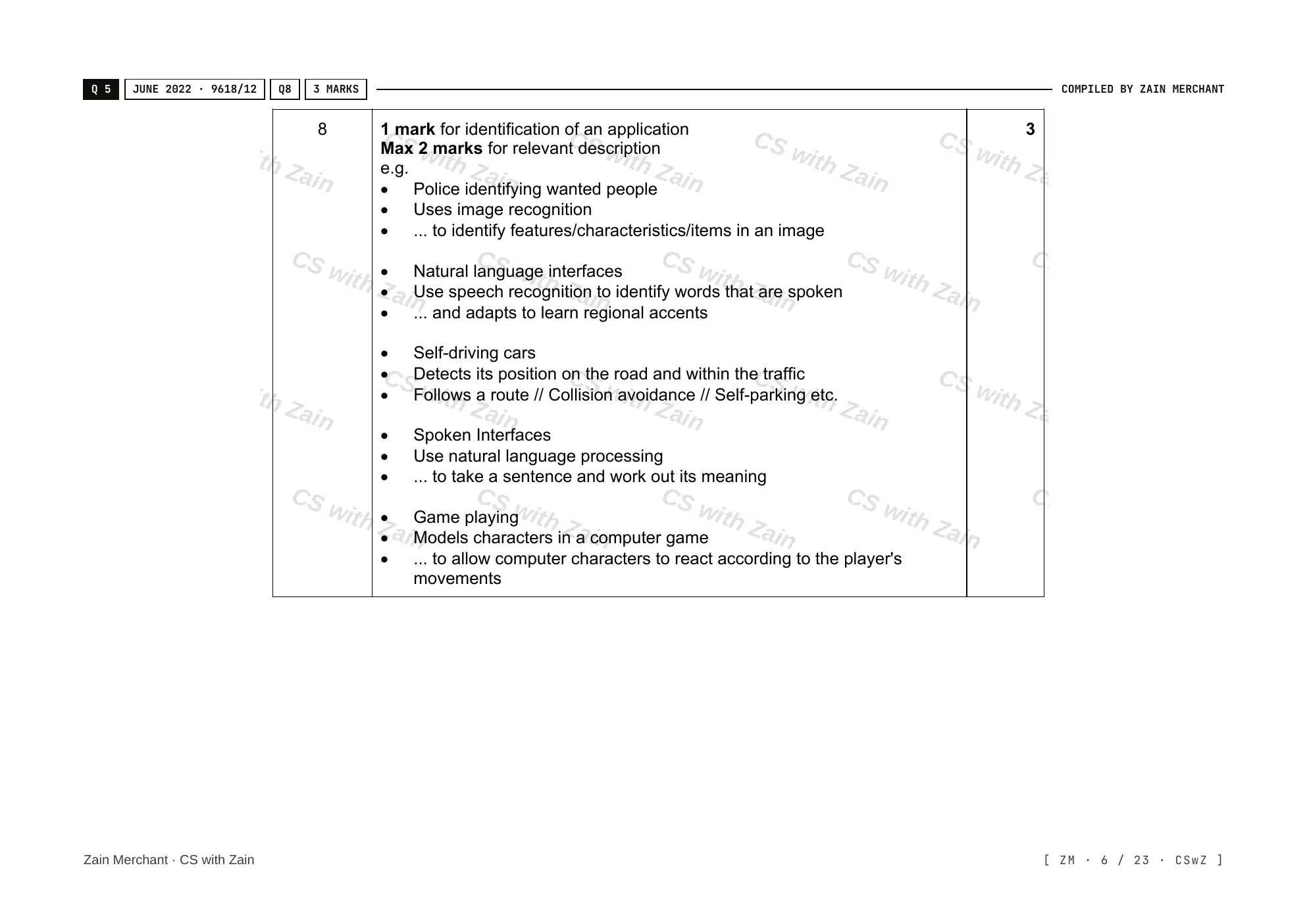 7.1 Ethics and Ownership mark scheme, page 5