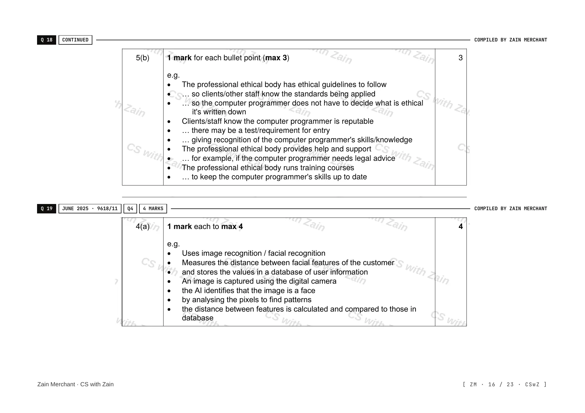 7.1 Ethics and Ownership mark scheme, page 15