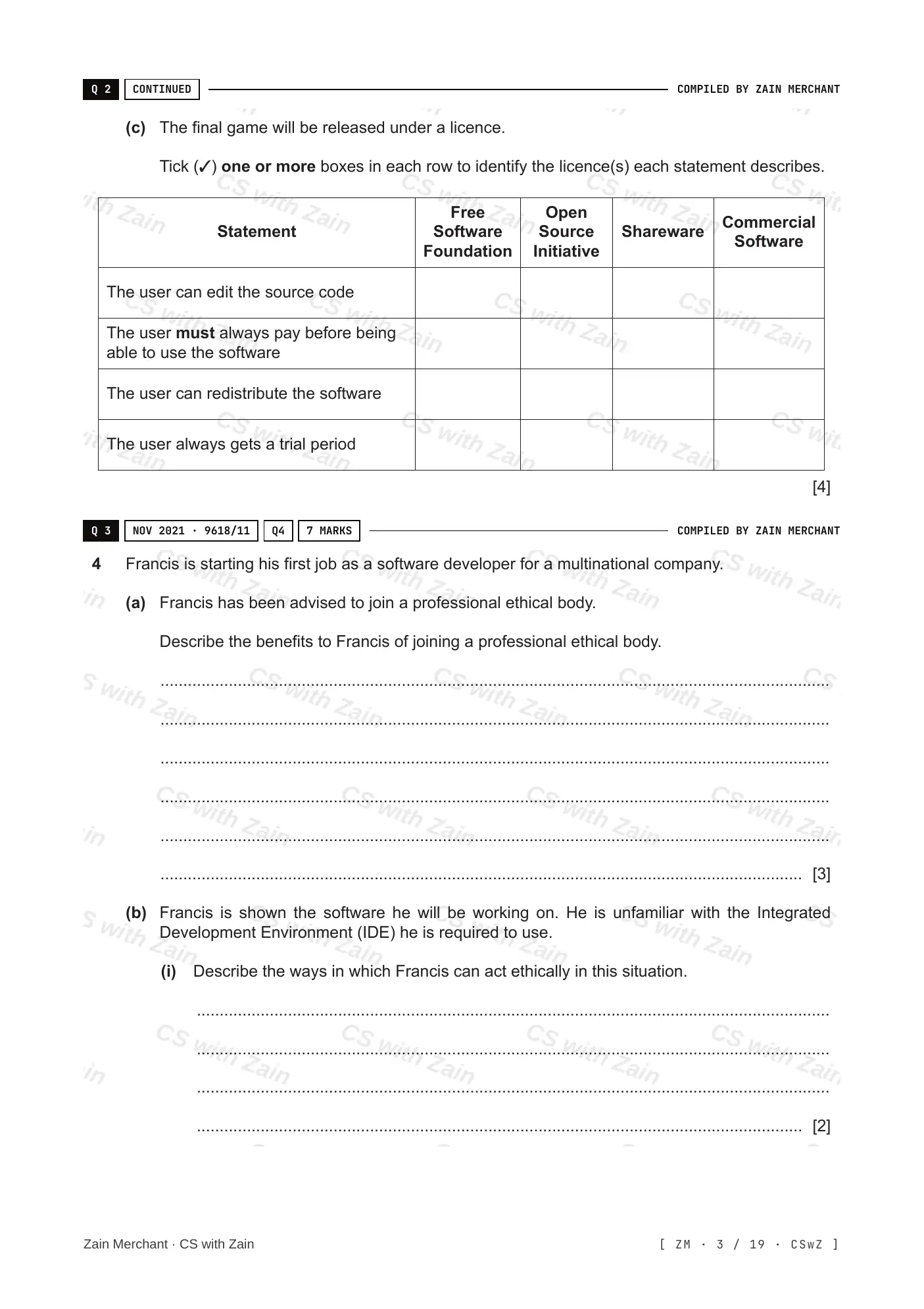 7.1 Ethics and Ownership questions, page 2