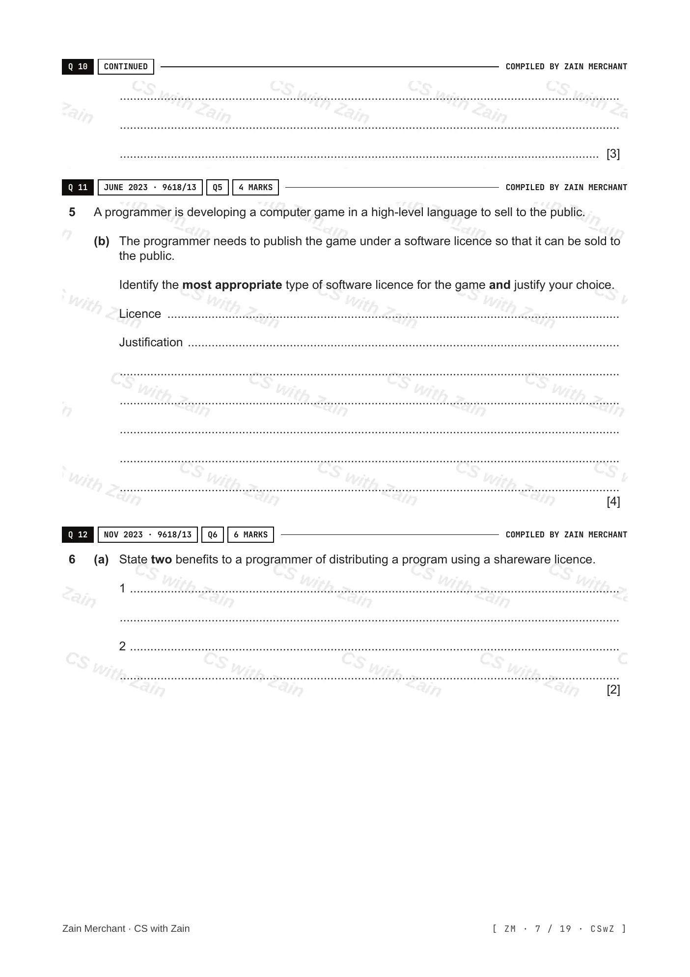 7.1 Ethics and Ownership questions, page 6