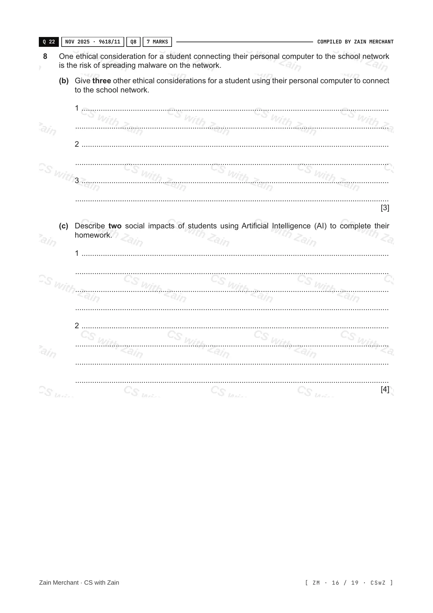 7.1 Ethics and Ownership questions, page 15