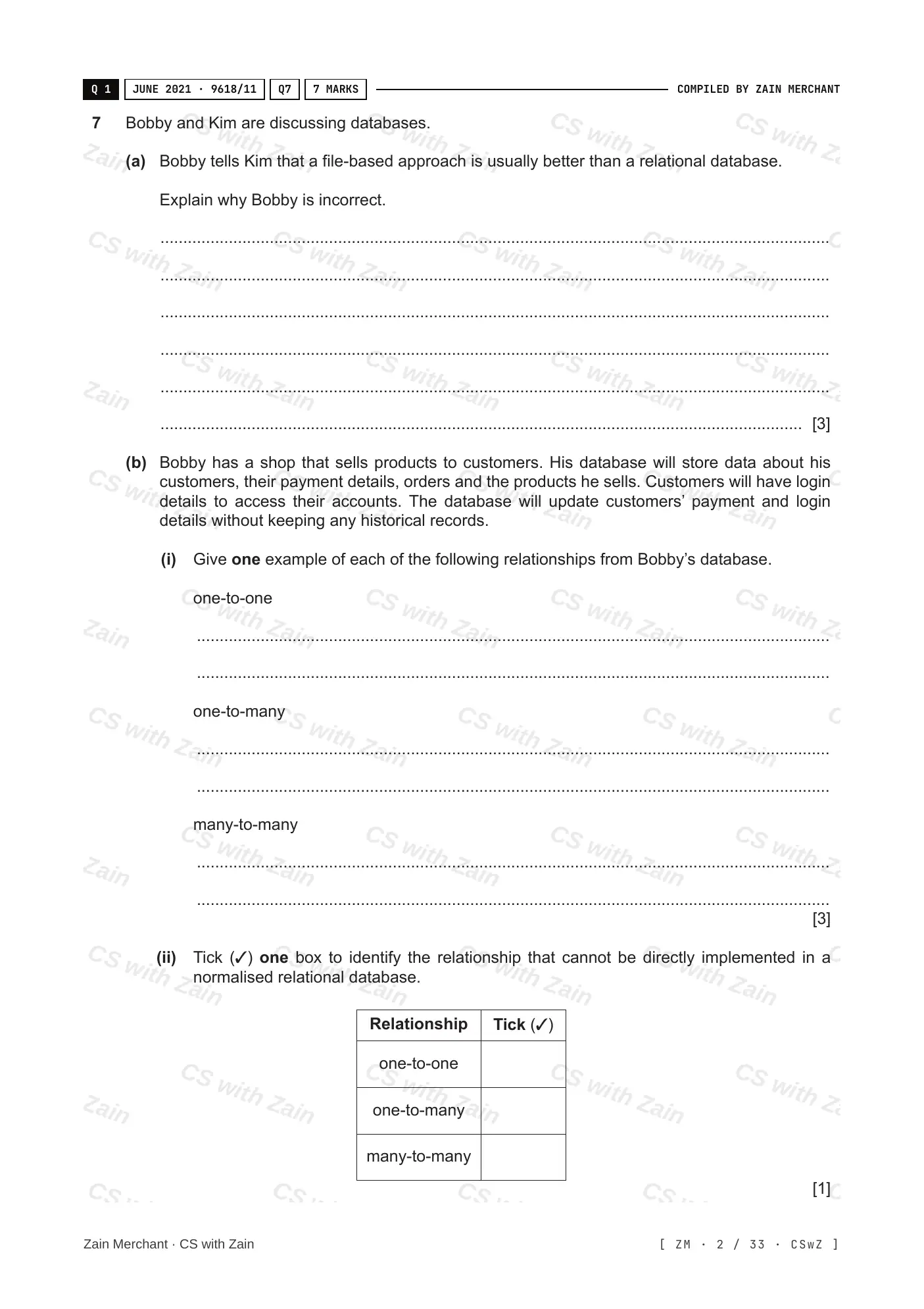 8.1 Database Concepts questions, page 1