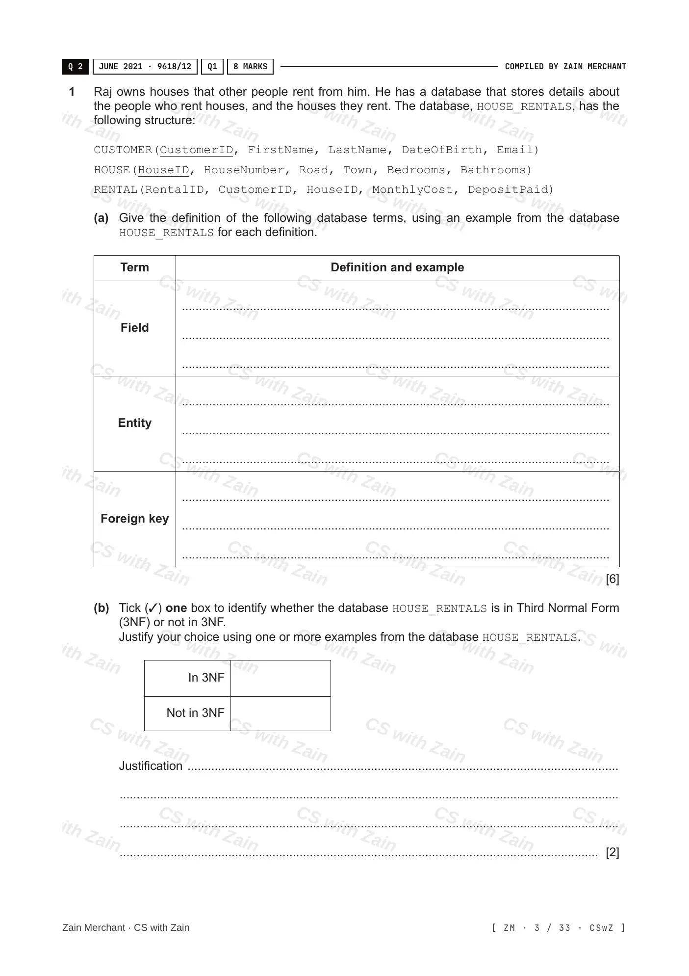 8.1 Database Concepts questions, page 2