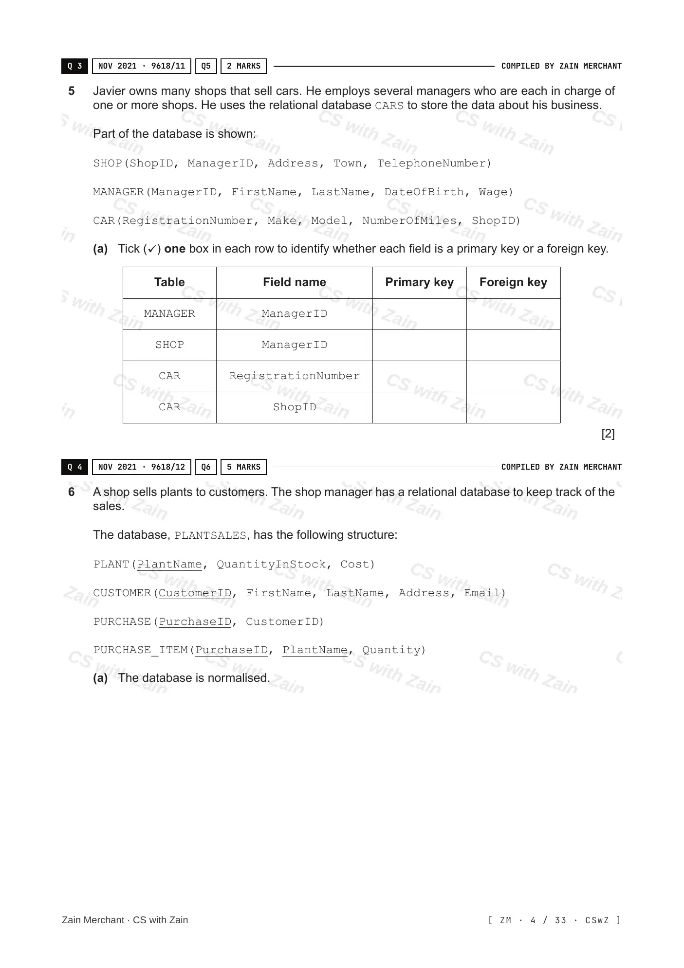 8.1 Database Concepts questions, page 3