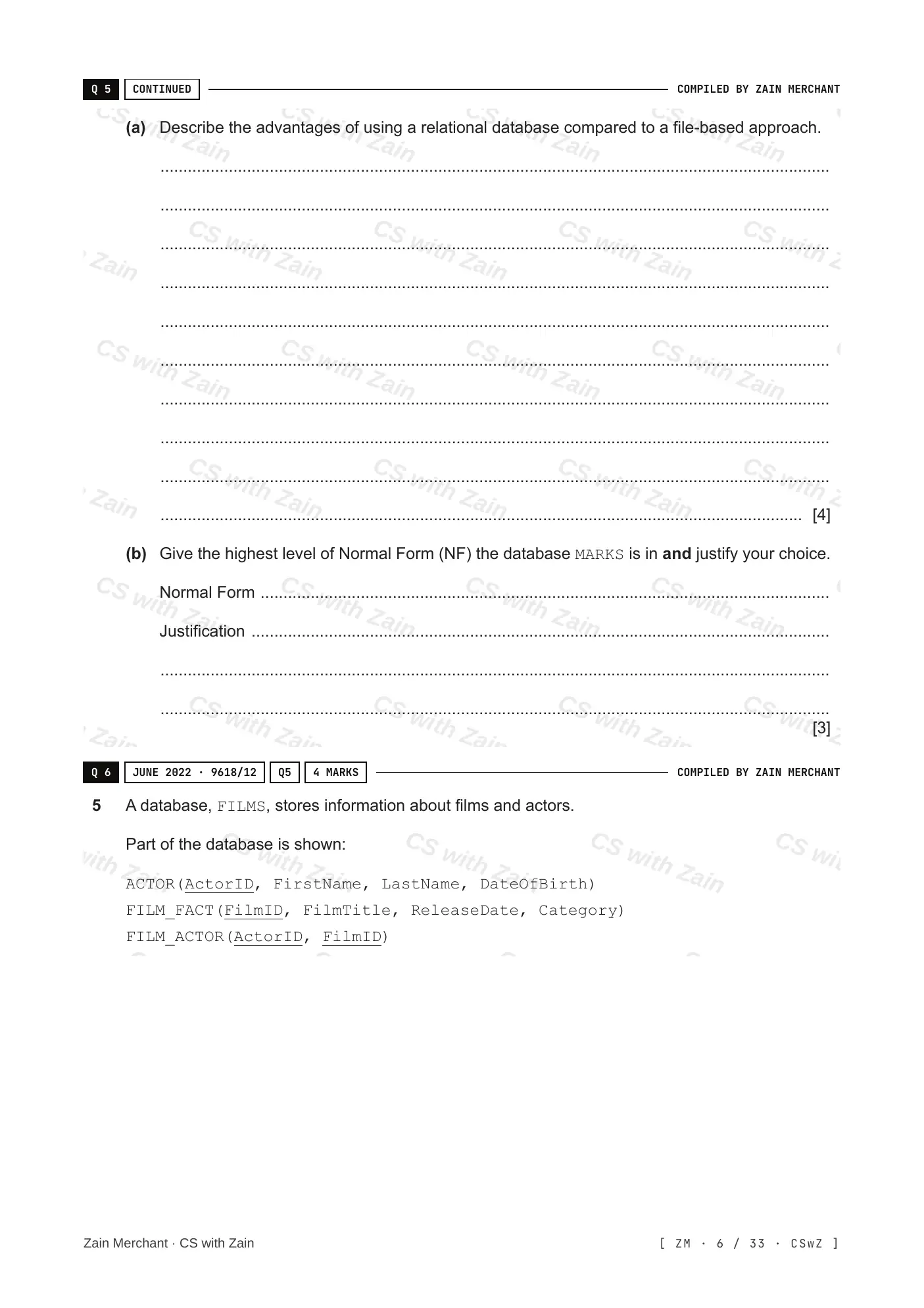 8.1 Database Concepts questions, page 5