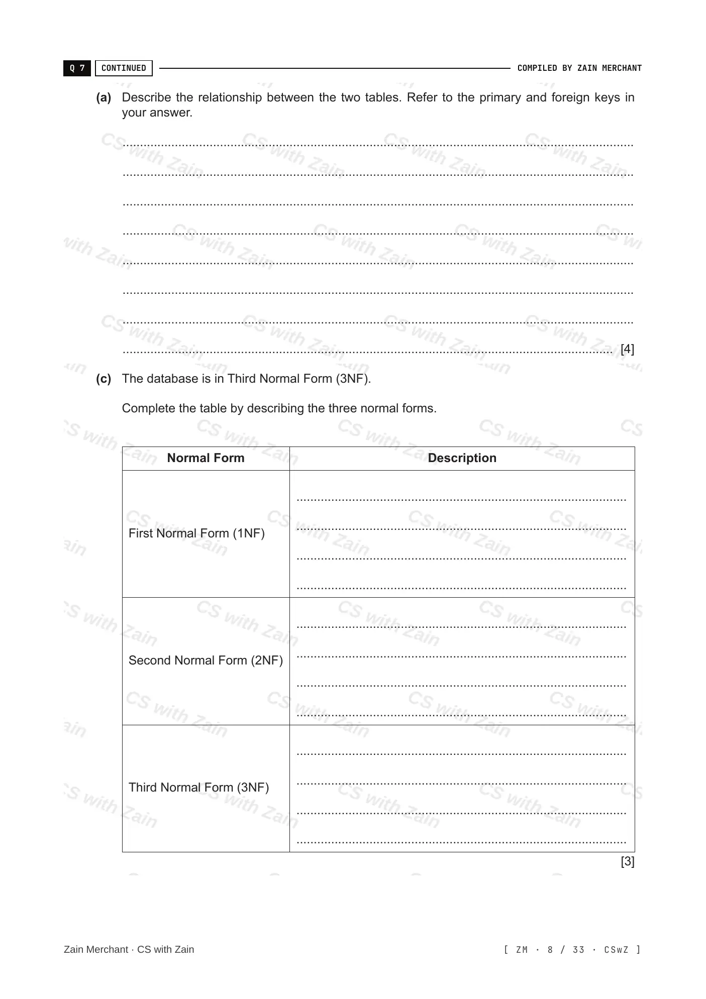 8.1 Database Concepts questions, page 7