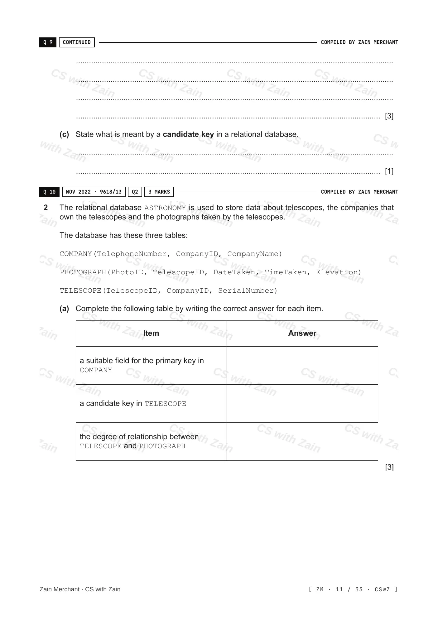 8.1 Database Concepts questions, page 10