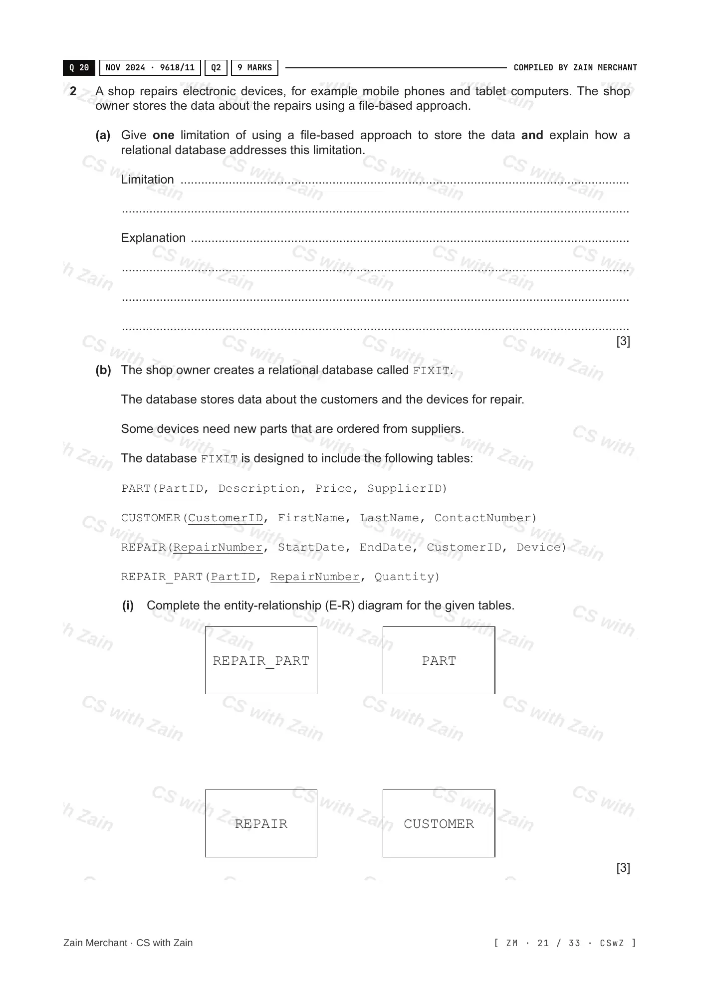 8.1 Database Concepts questions, page 20