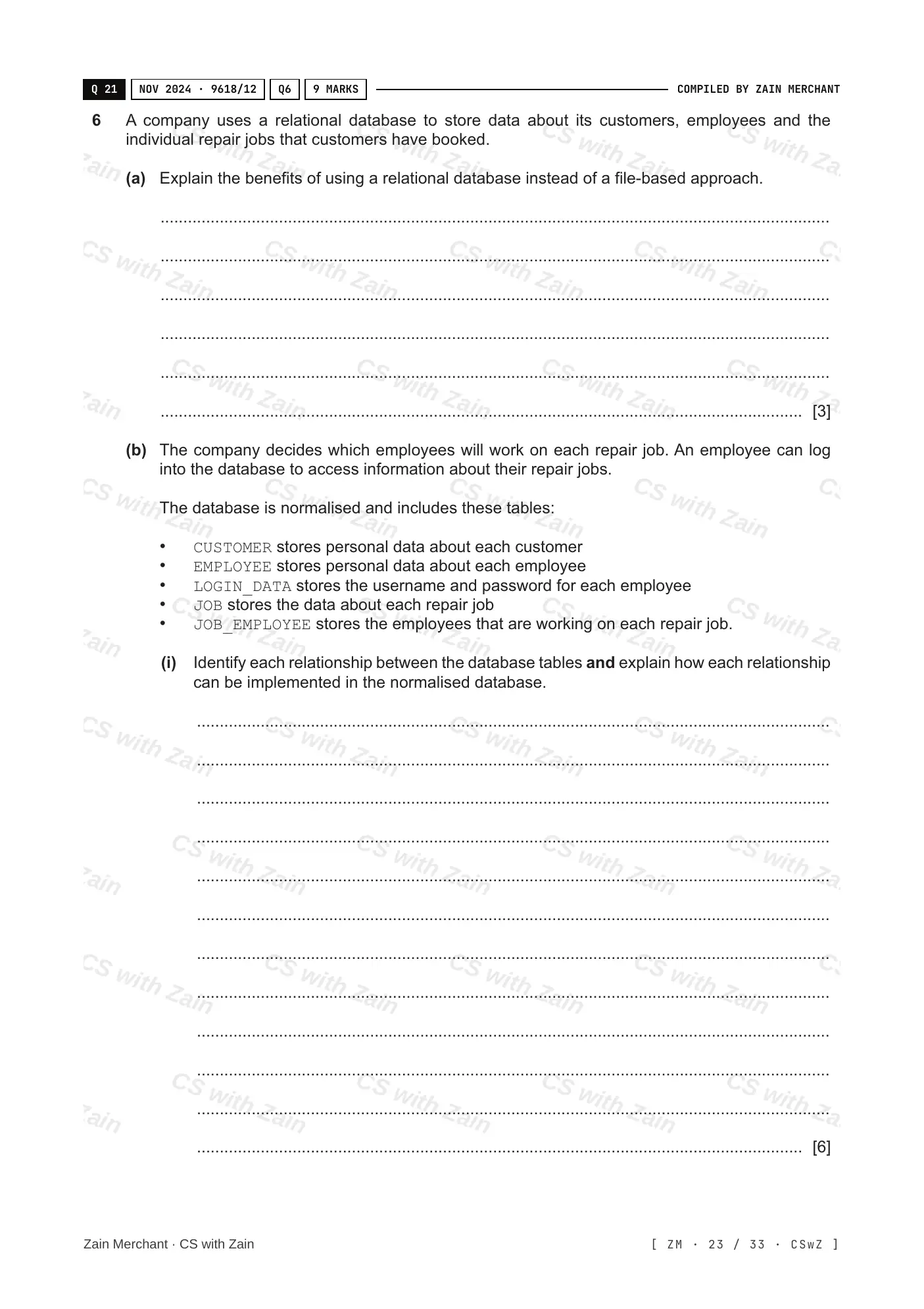 8.1 Database Concepts questions, page 22