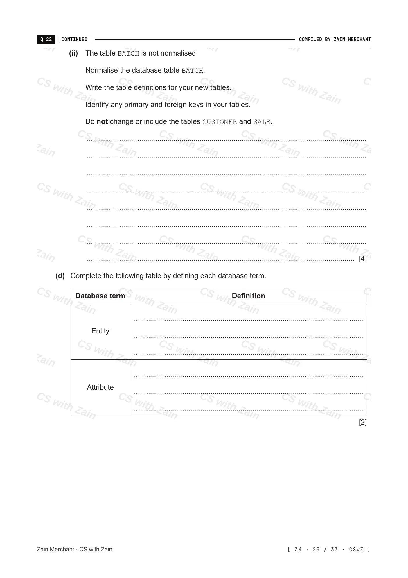 8.1 Database Concepts questions, page 24