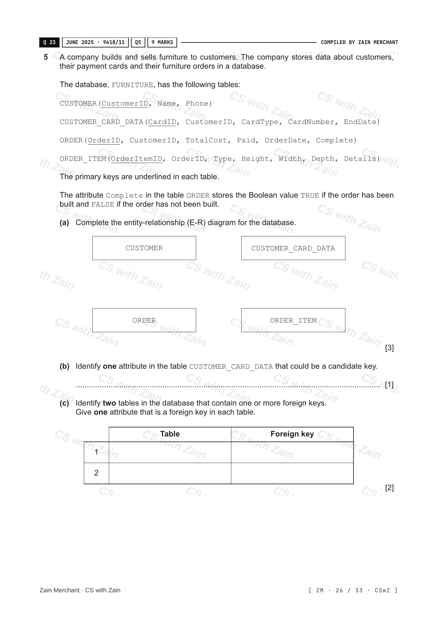 8.1 Database Concepts questions, page 25