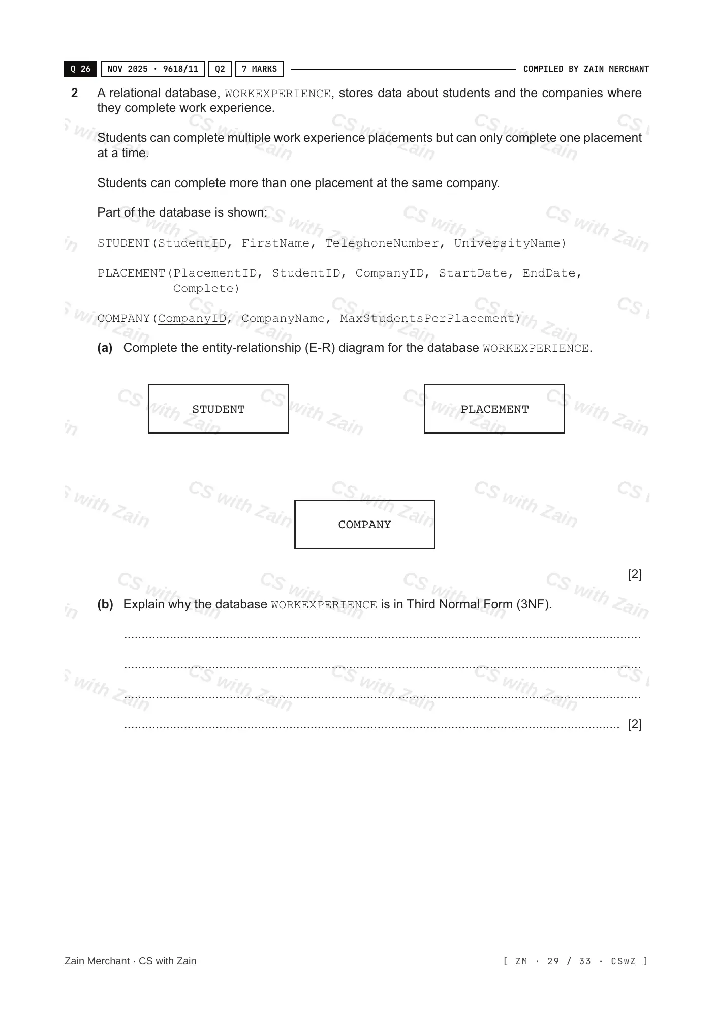 8.1 Database Concepts questions, page 28