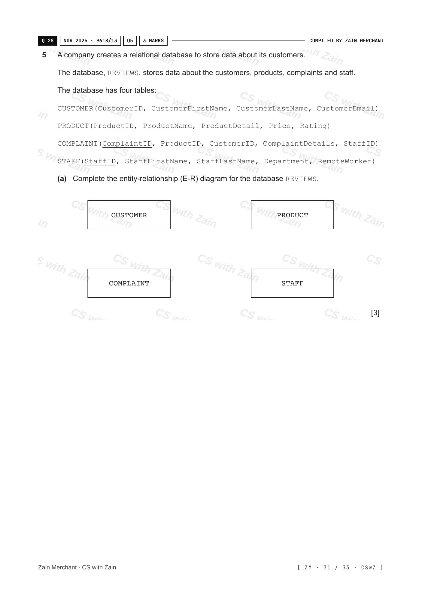 8.1 Database Concepts questions, page 30