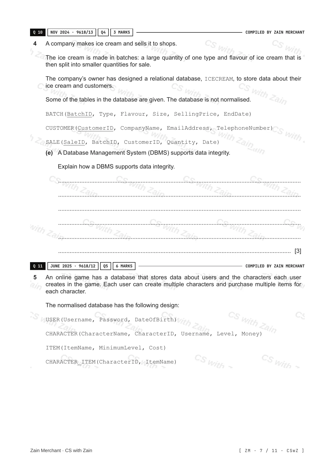 8.2 Database Management Systems (DBMS) questions, page 6