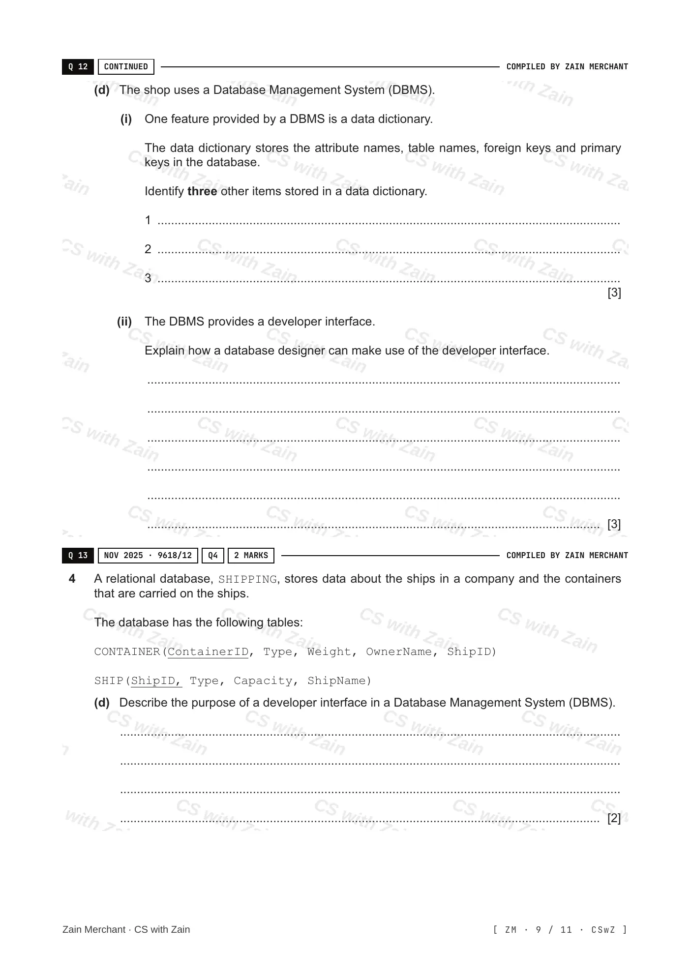 8.2 Database Management Systems (DBMS) questions, page 8