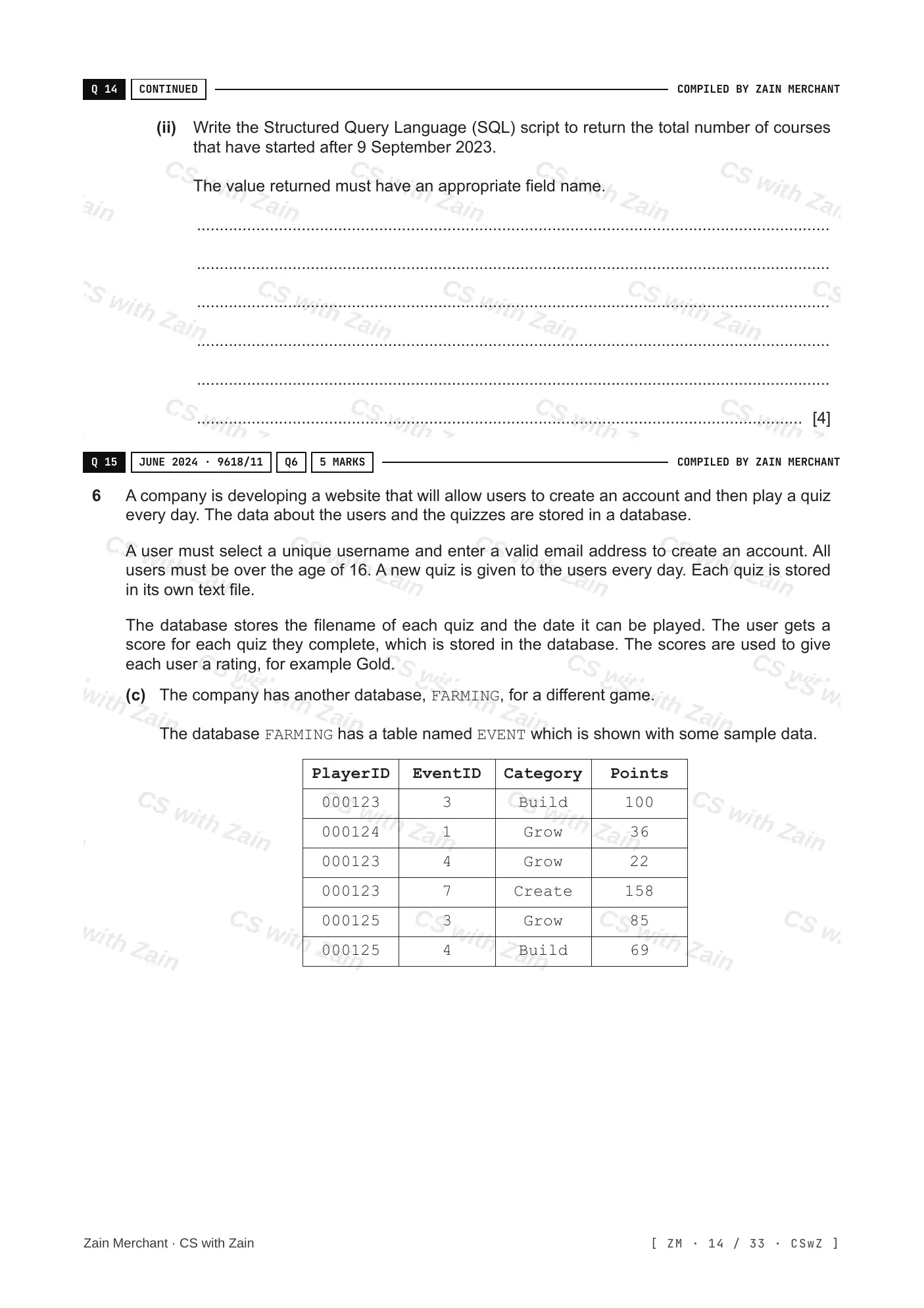 8.3 Data Definition Language (DDL) and Data Manipulation Language (DML) questions, page 13