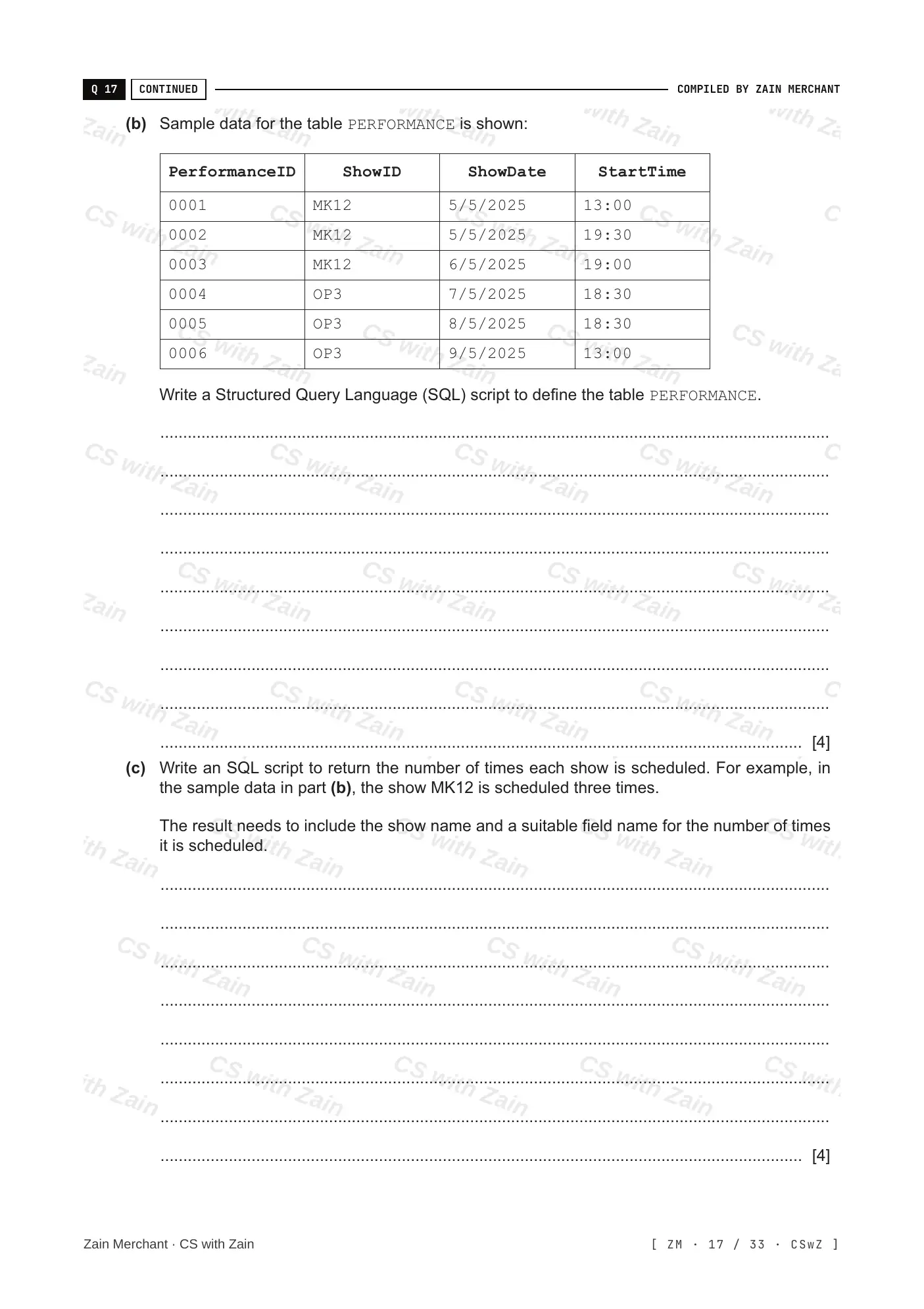 8.3 Data Definition Language (DDL) and Data Manipulation Language (DML) questions, page 16