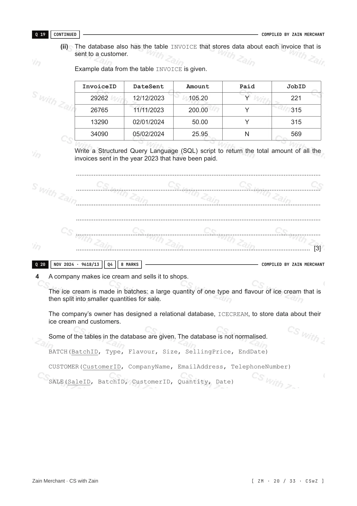8.3 Data Definition Language (DDL) and Data Manipulation Language (DML) questions, page 19