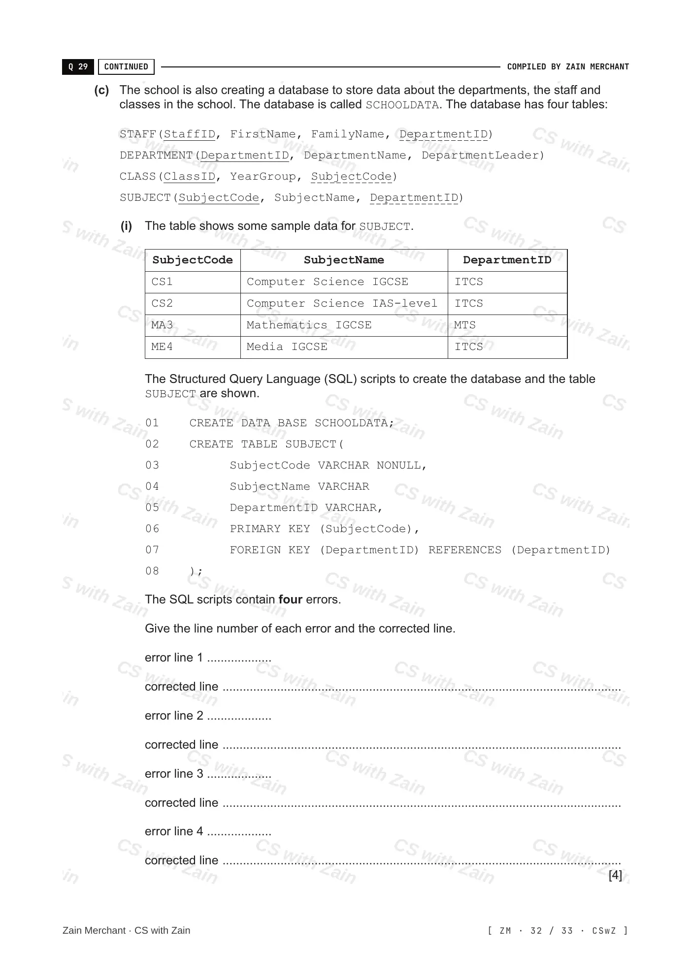 8.3 Data Definition Language (DDL) and Data Manipulation Language (DML) questions, page 31