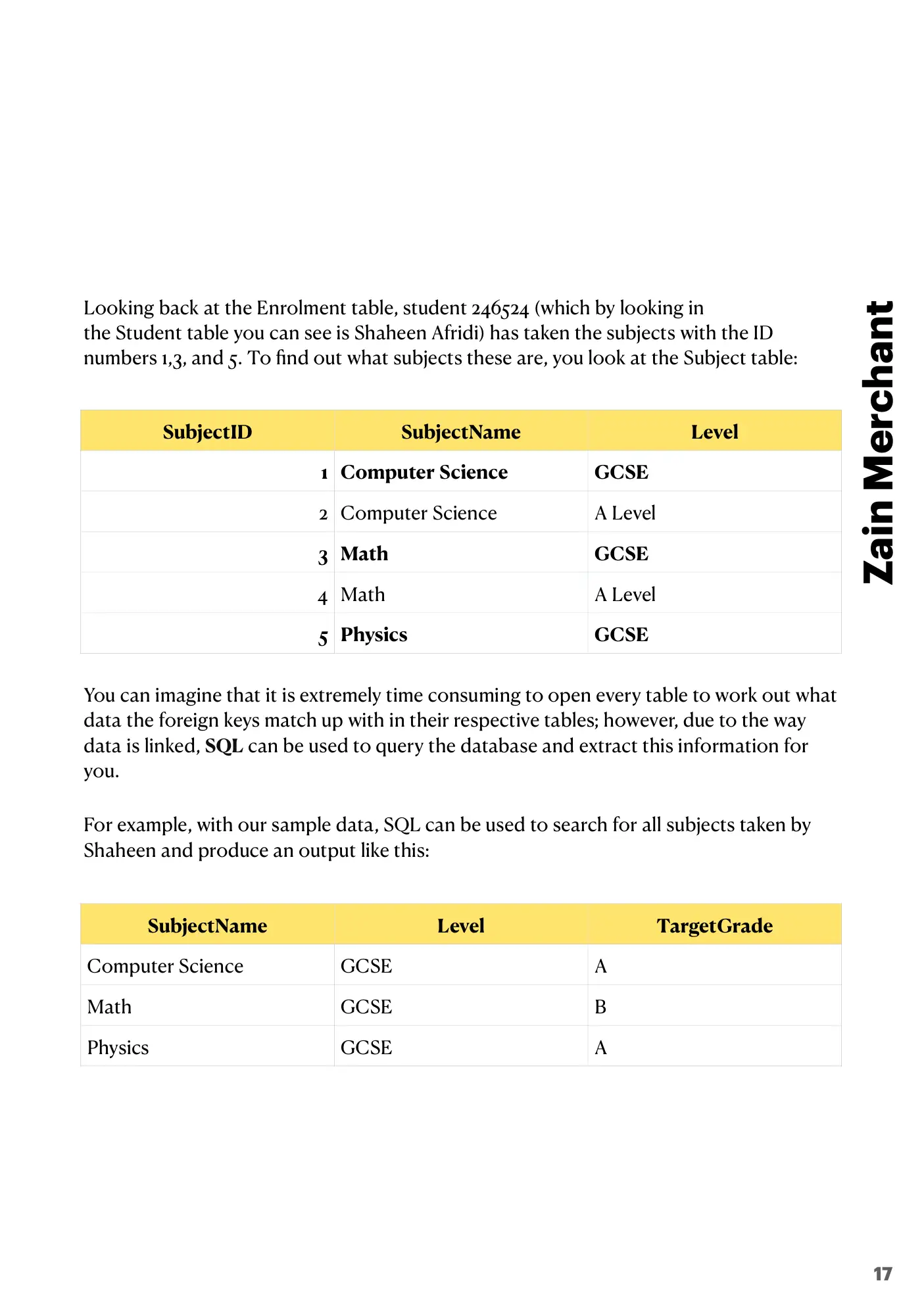 8.1 Database Concepts book pages, page 17