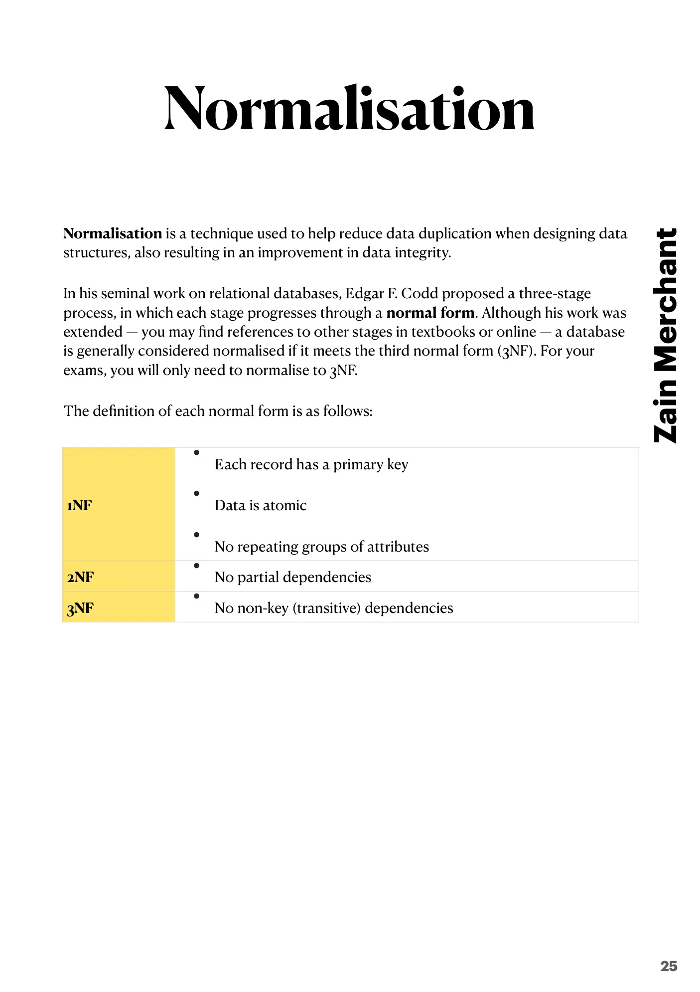 8.1 Database Concepts book pages, page 25